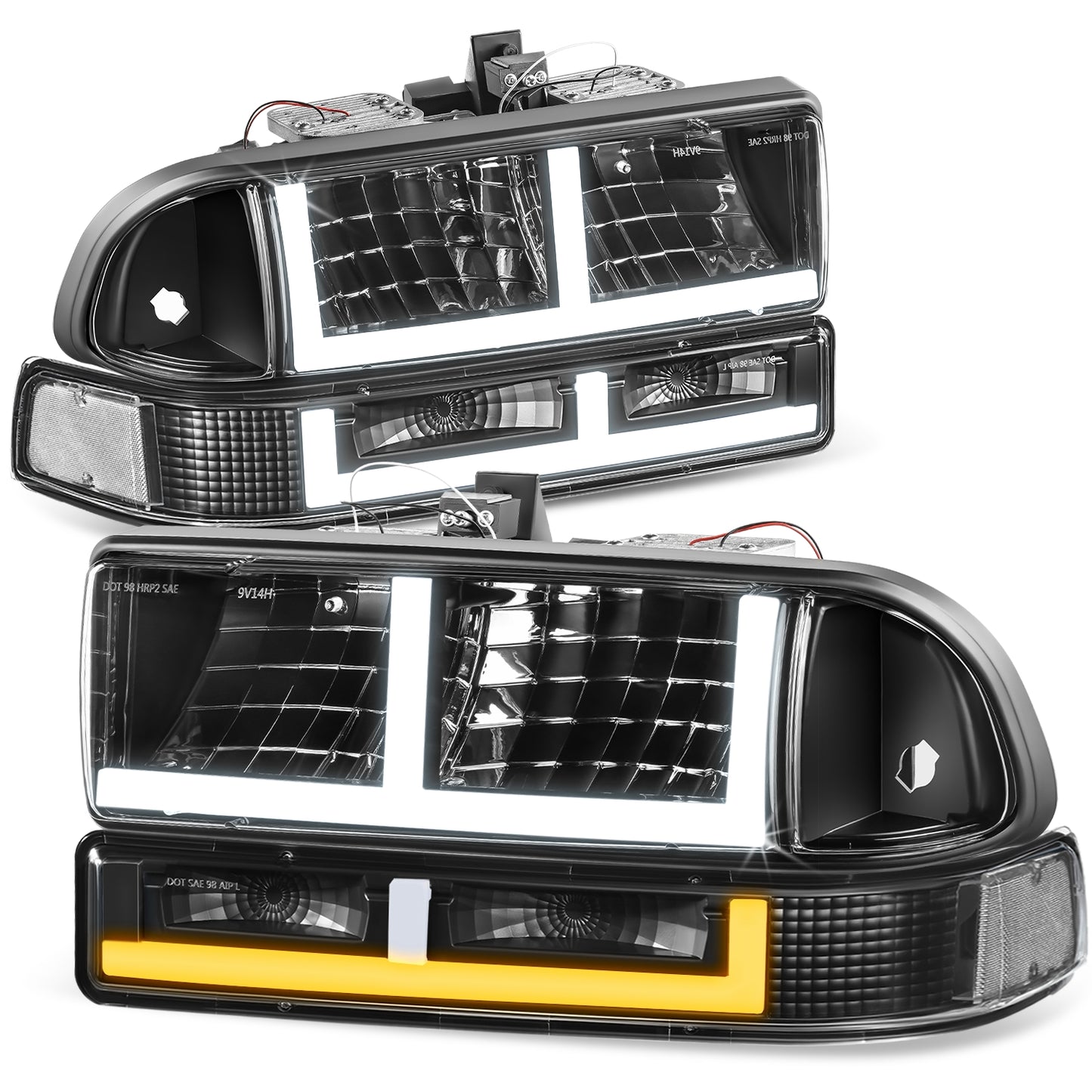 FAROS CLEAR LENS,CLEAR REFLECTOR,BLACK HOUSING,4PCS,LED BAR