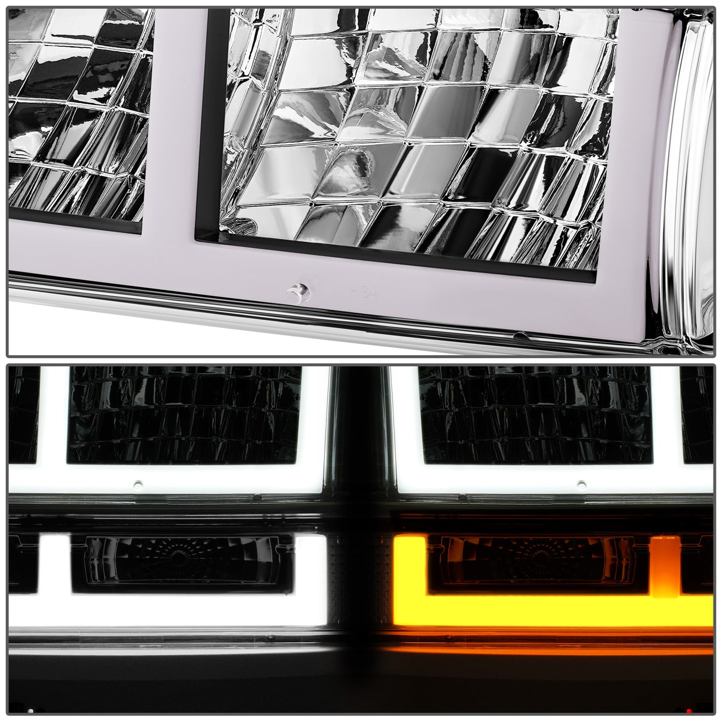 FAROS CLEAR LENS,CLEAR REFLECTOR,CHROME  HOUSING,4PCS,LED BAR