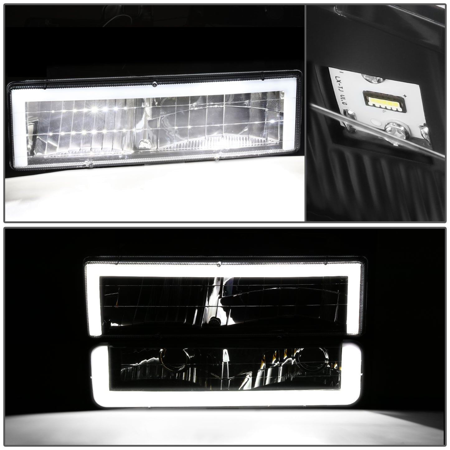 FAROS CLEAR LENS,CLEAR REFLECTOR,BLACK HOUSING,4PCS,LED BAR