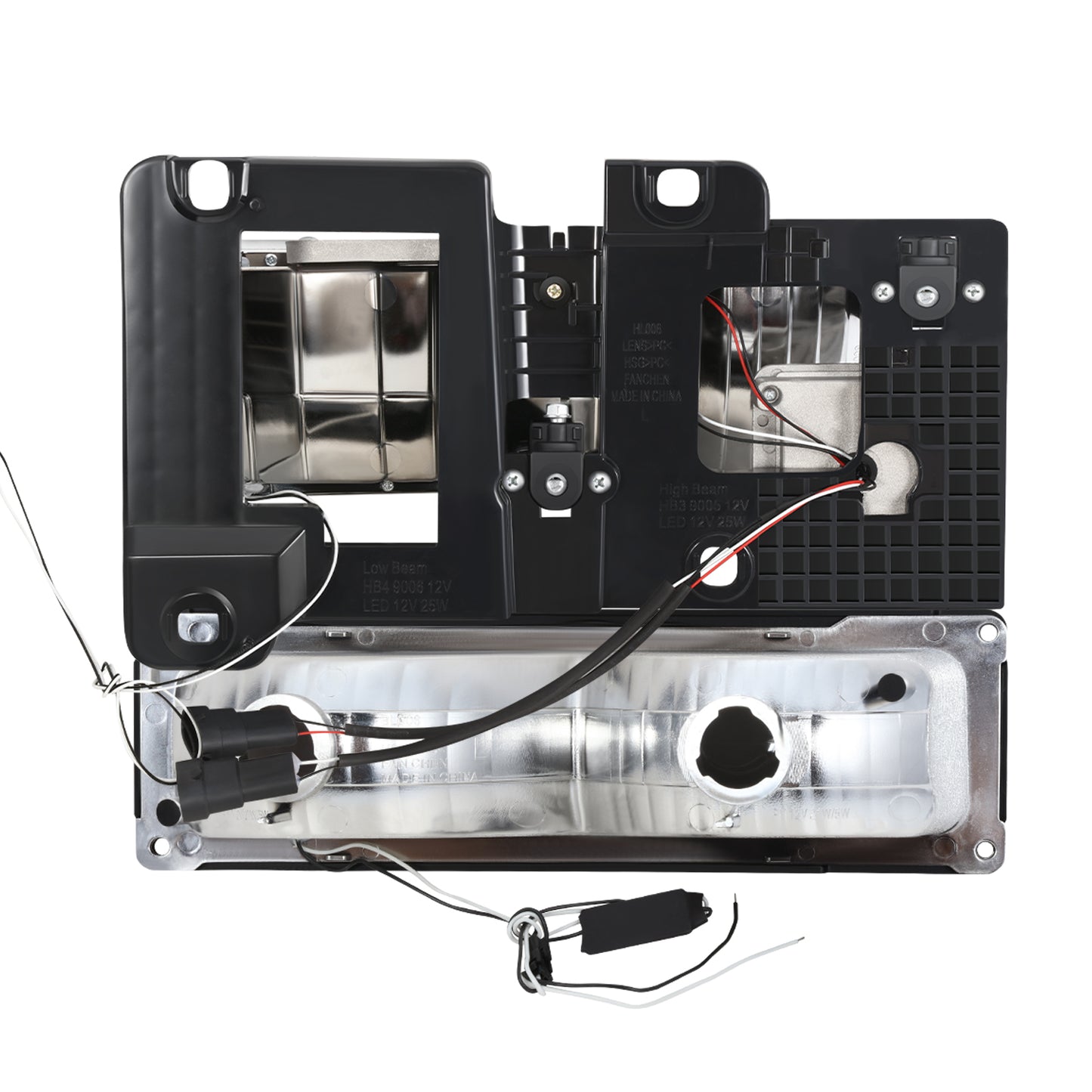 FAROS CLEAR LENS,CLEAR REFLECTOR,BLACK HOUSING,4PCS,LED BAR