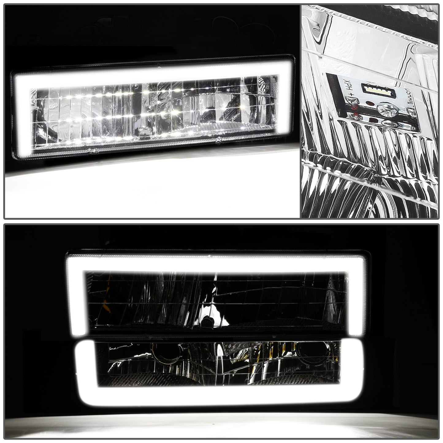 FAROS CLEAR LENS,CLEAR REFLECTOR,CHROME HOUSING,4PCS,LED BAR