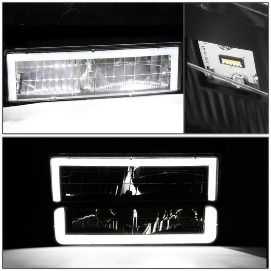 FAROS CLEAR LENS,AMBER REFLECTOR,BLACK HOUSING,8PCS,LED BAR