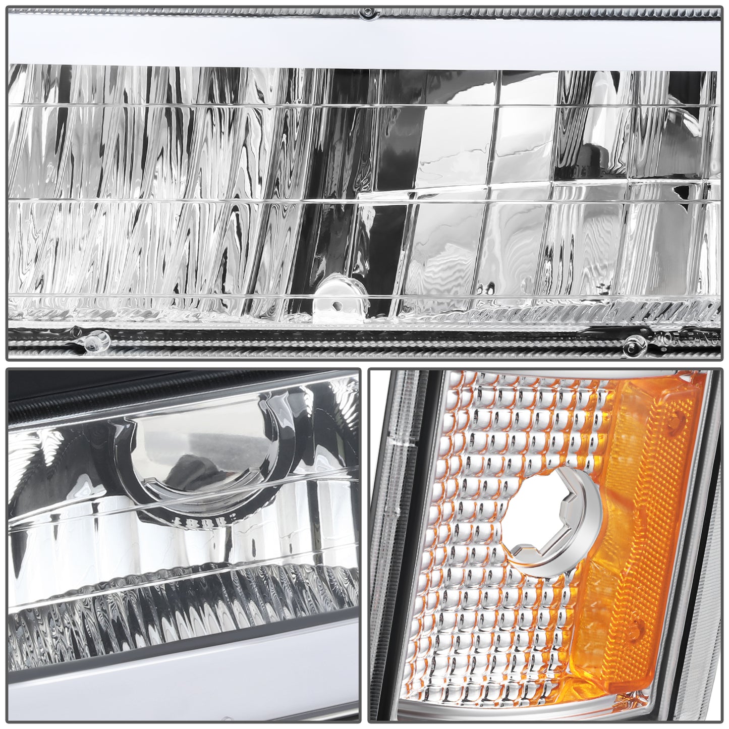 FAROS CLEAR LENS,AMBER REFLECTOR,CHROME HOUSING,8PCS,LED BAR