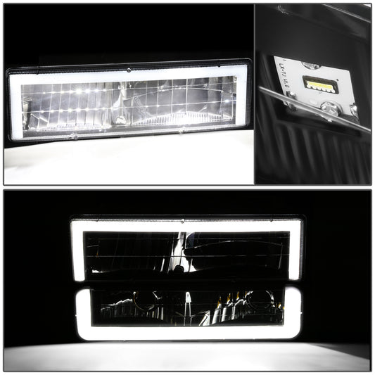 FAROS CLEAR LENS,AMBER REFLECTOR,BLACK HOUSING,8PCS,LED BAR