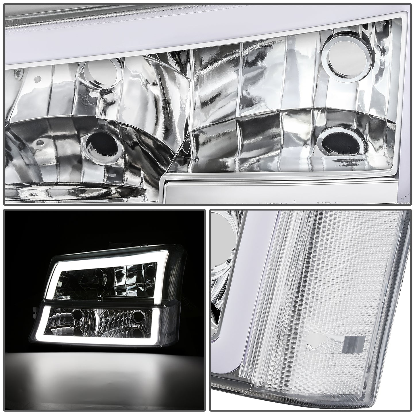 FAROS 03-06 CHEVY SILVERADO 1500, 2500, 2500HD, 3500, 3500HD, CHEVY AVALANCHE 1500, 2500 / 2007 SILVERADO 1500, 1500HD, 2500HD, 3500 CLASSIC - FITS AVALANCHE MODELS WITHOUT FACTORY CLADDING ONLY - REQUIRES WIRING TO EXISTING VEHICLE WIRING HARNESS - LED