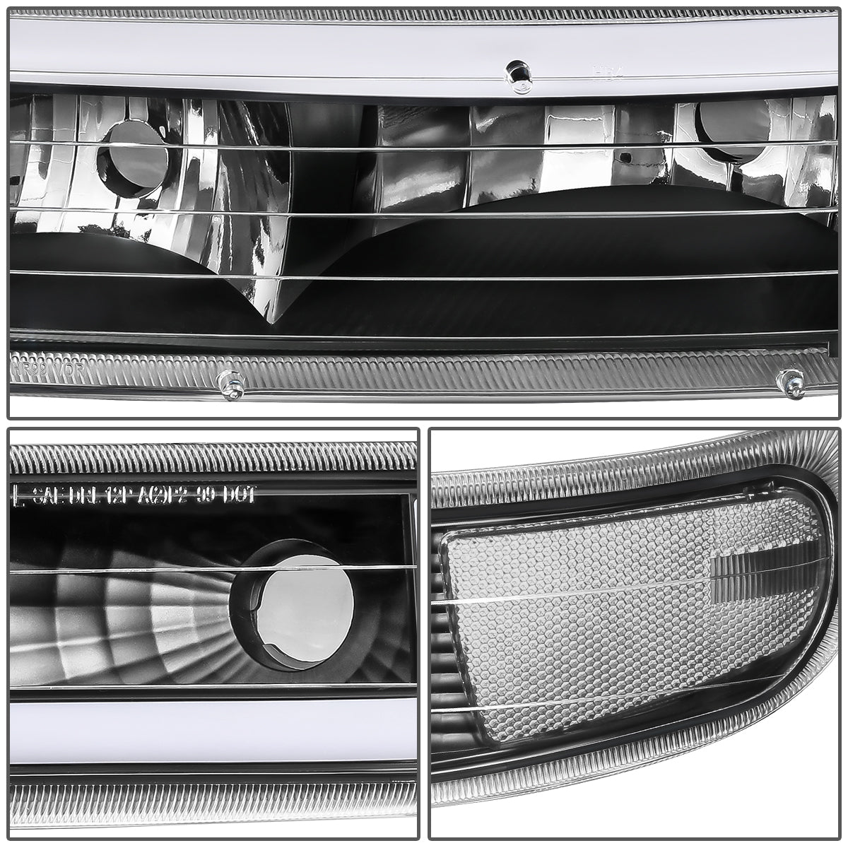 FAROS 99-02 CHEVY SILVERADO 1500, 2500 / 01-02 SILVERADO 1500HD, 2500HD, 3500 / 00-06 CHEVY SUBURBAN 1500, 2500, CHEVY TAHOE - REQUIRES WIRING TO EXISTING VEHICLE WIRING HARNESS - LED DRL - DUAL C-BAR - 4PC - BLACK HOUSING / CLEAR CORNER