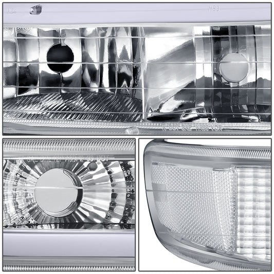 FAROS 99-02 CHEVY SILVERADO 1500, 2500 / 01-02 SILVERADO 1500HD, 2500HD, 3500 / 00-06 CHEVY SUBURBAN 1500, 2500, CHEVY TAHOE - REQUIRES WIRING TO EXISTING VEHICLE WIRING HARNESS - LED DRL - DUAL C-BAR - 4PC - CHROME HOUSING / CLEAR CORNER