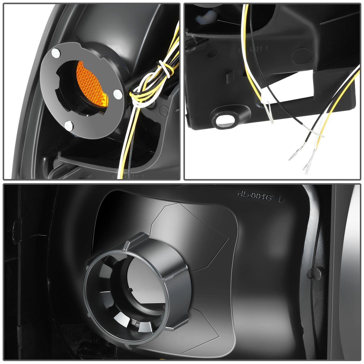 FAROS CLEAR LENS.AMBER REFLECTOR.BLACK HOUSING.4PCSLED BAR