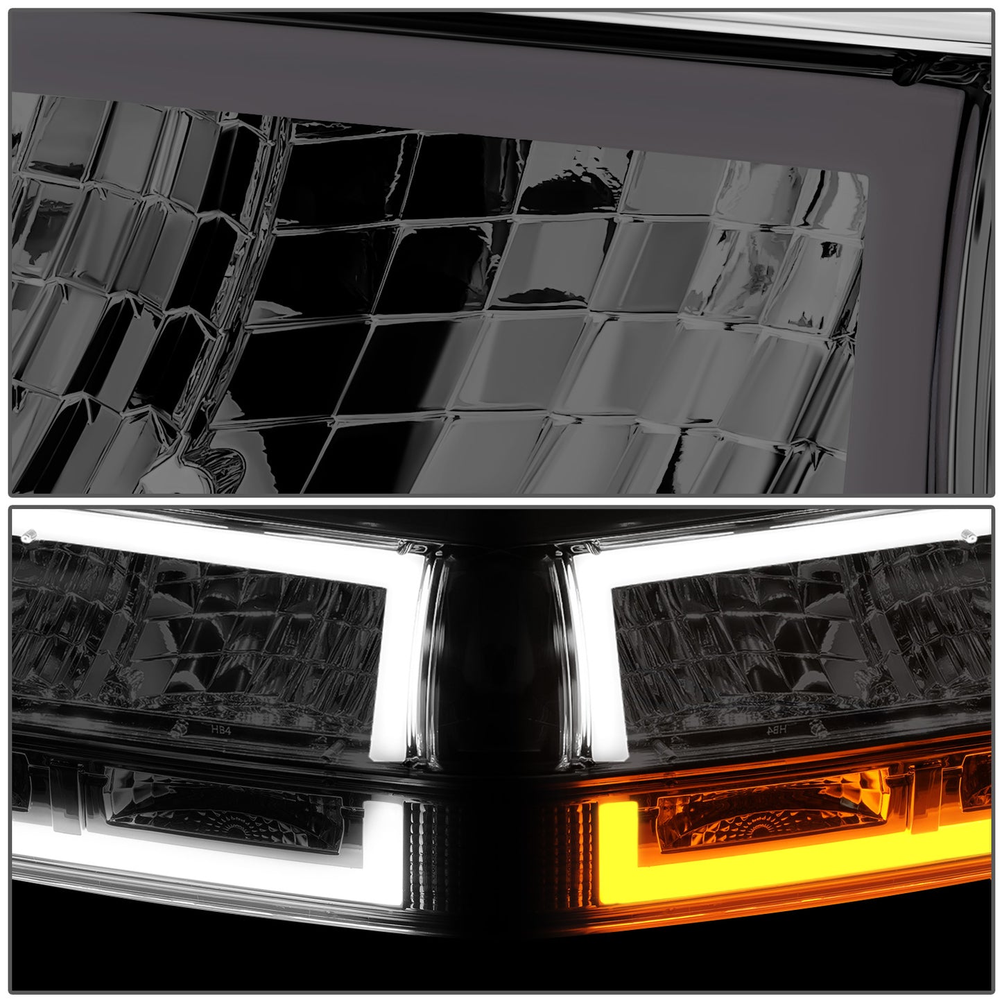 FAROS SMOKE LENS,CLEAR REFLECTOR,CHROME HOUSING,4PCS,LED BAR