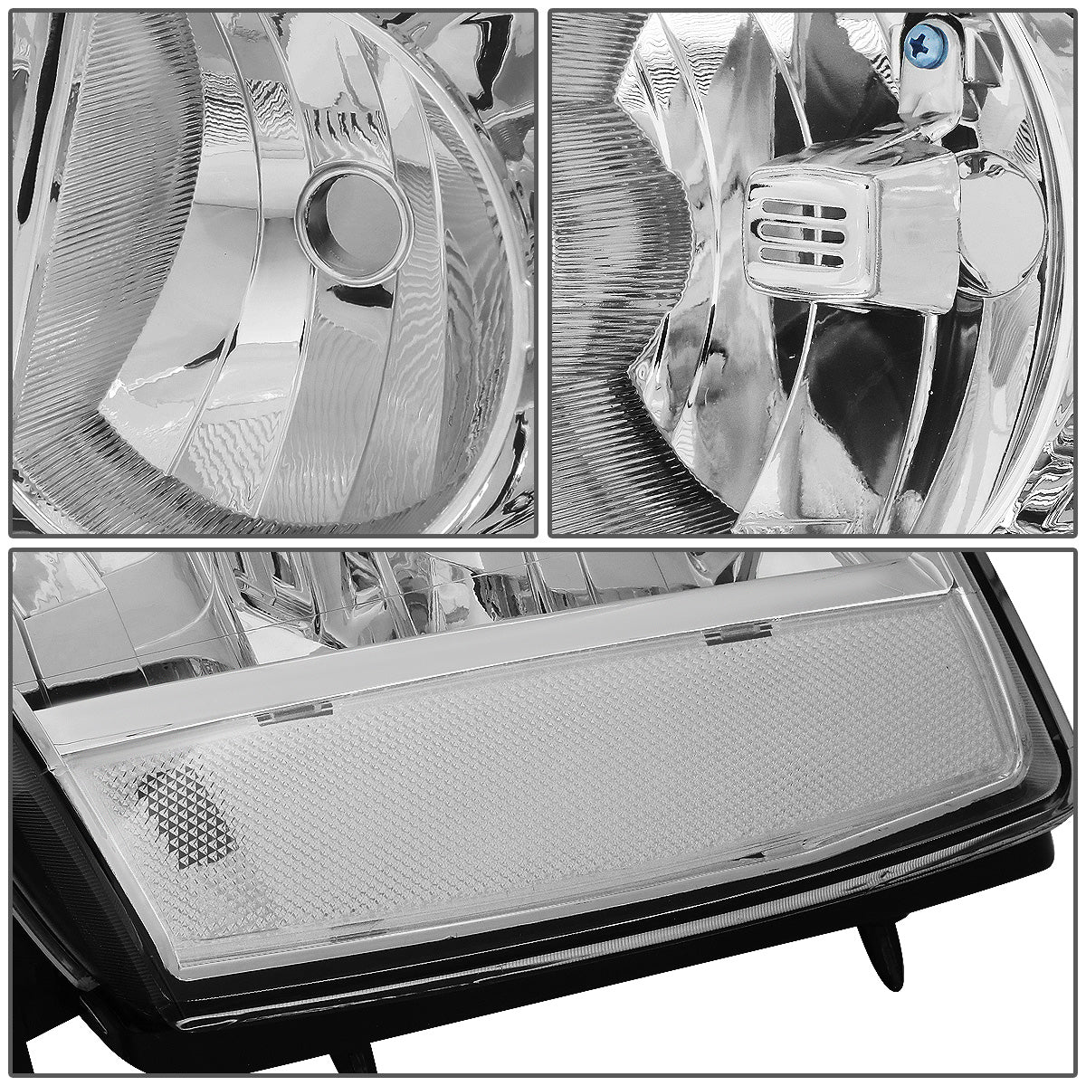 FAROS 07-13 CHEVY AVALANCHE / 07-14 CHEVY TAHOE / 07-14 CHEVY SUBURBAN 1500 / 07-13 CHEVY SUBURBAN 2500 - LED DRL - CHROME HOUSING / CLEAR CORNER - H1 LOW BEAM / H1 HIGH BEAM