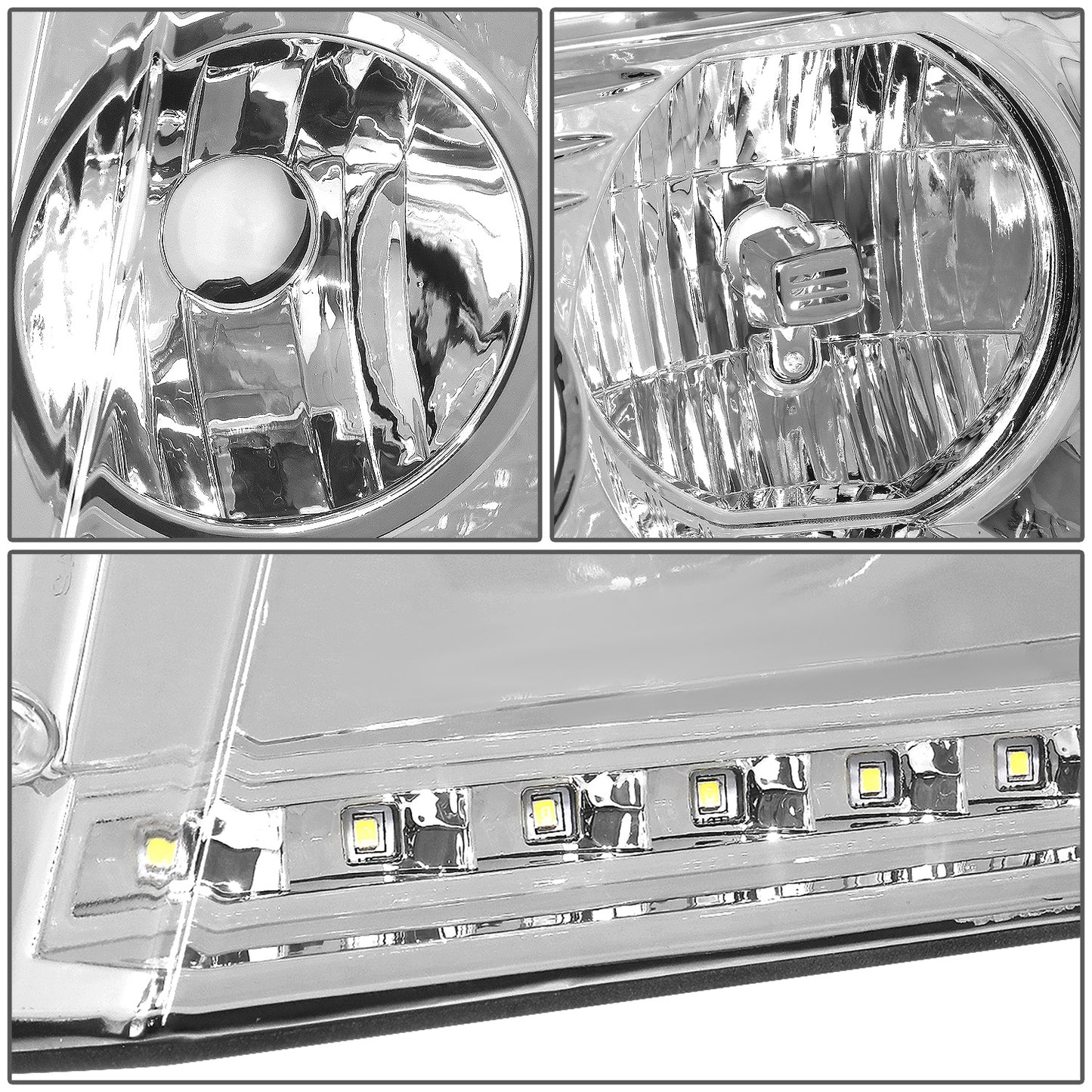 FAROS 04-08 FORD F-150 / 06-08 LINCOLN MARK LT - LED DRL - CHROME HOUSING / CLEAR CORNER