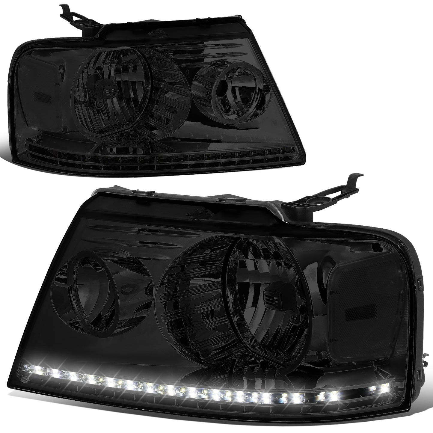 FAROS 04-08 FORD F-150 / 06-08 LINCOLN MARK LT - LED DRL - SMOKE HOUSING / CLEAR CORNER