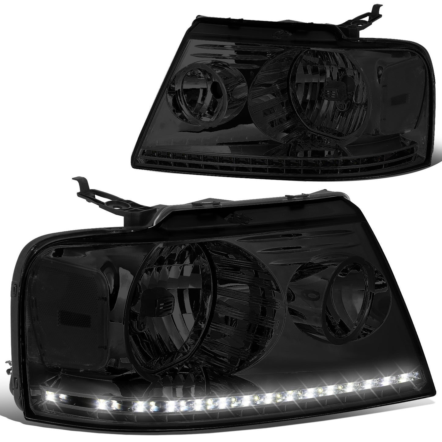 FAROS 04-08 FORD F-150 / 06-08 LINCOLN MARK LT - LED DRL - SMOKE HOUSING / CLEAR CORNER