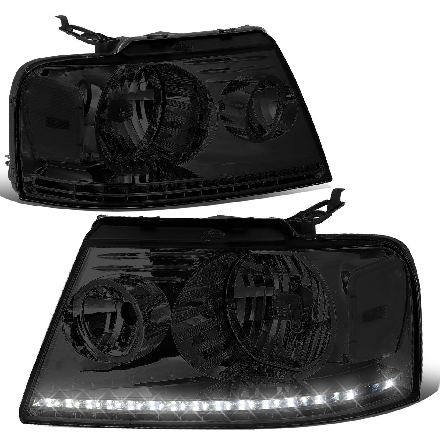 FAROS 04-08 FORD F-150 / 06-08 LINCOLN MARK LT - LED DRL - SMOKE HOUSING / CLEAR CORNER