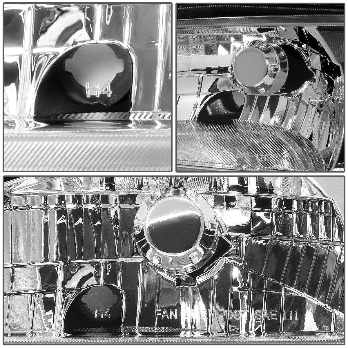 FAROS 92-95 HONDA CIVIC 2/3DR - LED DRL - CHROME HOUSING / AMBER CORNER - H4 HEADLIGHT / LED SIGNAL