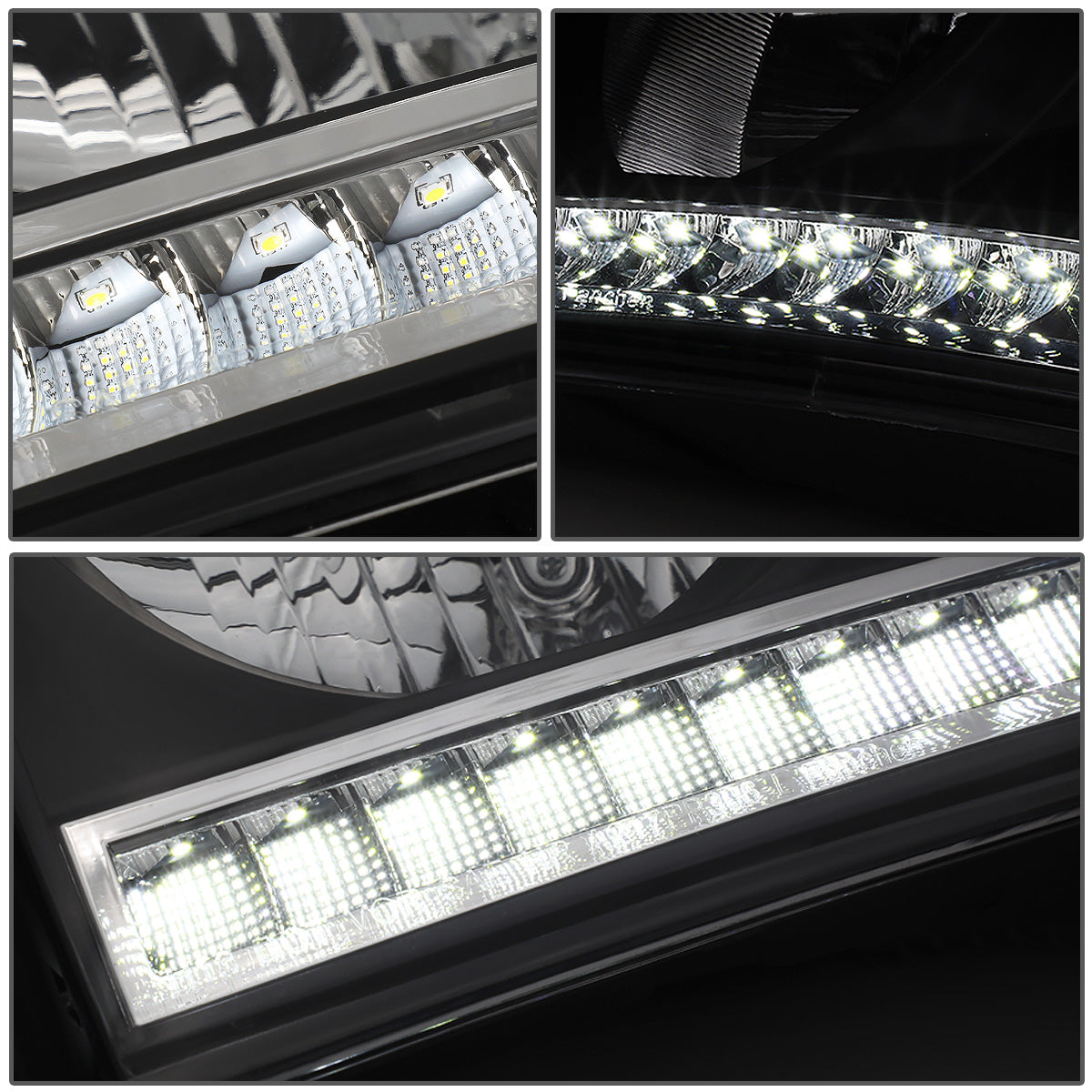 FAROS 06-08 DODGE RAM 1500 / 06-09 DODGE RAM 2500 , 3500 - FITS MODELS WITH HALOGEN HEADLAMPS ONLY - LED DRL - BLACK HOUSING / AMBER CORNER - H13 LOW BEAM / H13 HIGH BEAM