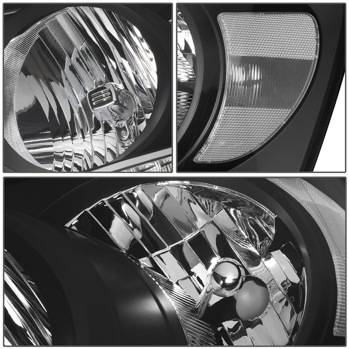 FAROS 06-08 DODGE RAM 1500 / 06-09 DODGE RAM 2500 , 3500 - FITS MODELS WITH HALOGEN HEADLAMPS ONLY - LED DRL - BLACK HOUSING / CLEAR CORNER - H13 LOW BEAM / H13 HIGH BEAM