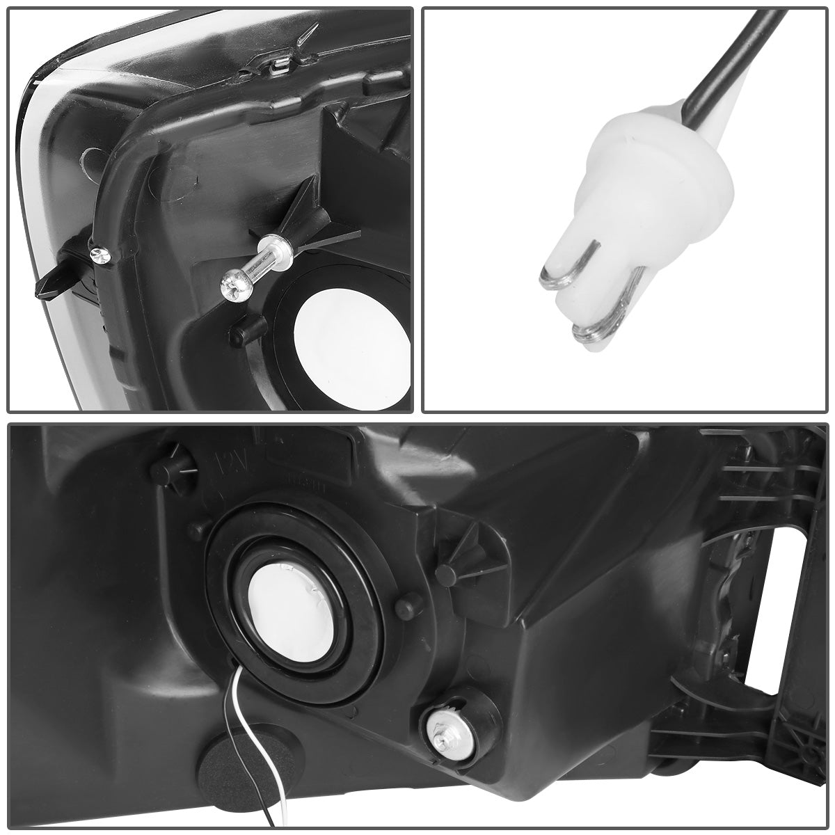 FAROS 06-08 DODGE RAM 1500 / 06-09 DODGE RAM 2500 , 3500 - FITS MODELS WITH HALOGEN HEADLAMPS ONLY - LED DRL - BLACK HOUSING / CLEAR CORNER - H13 LOW BEAM / H13 HIGH BEAM