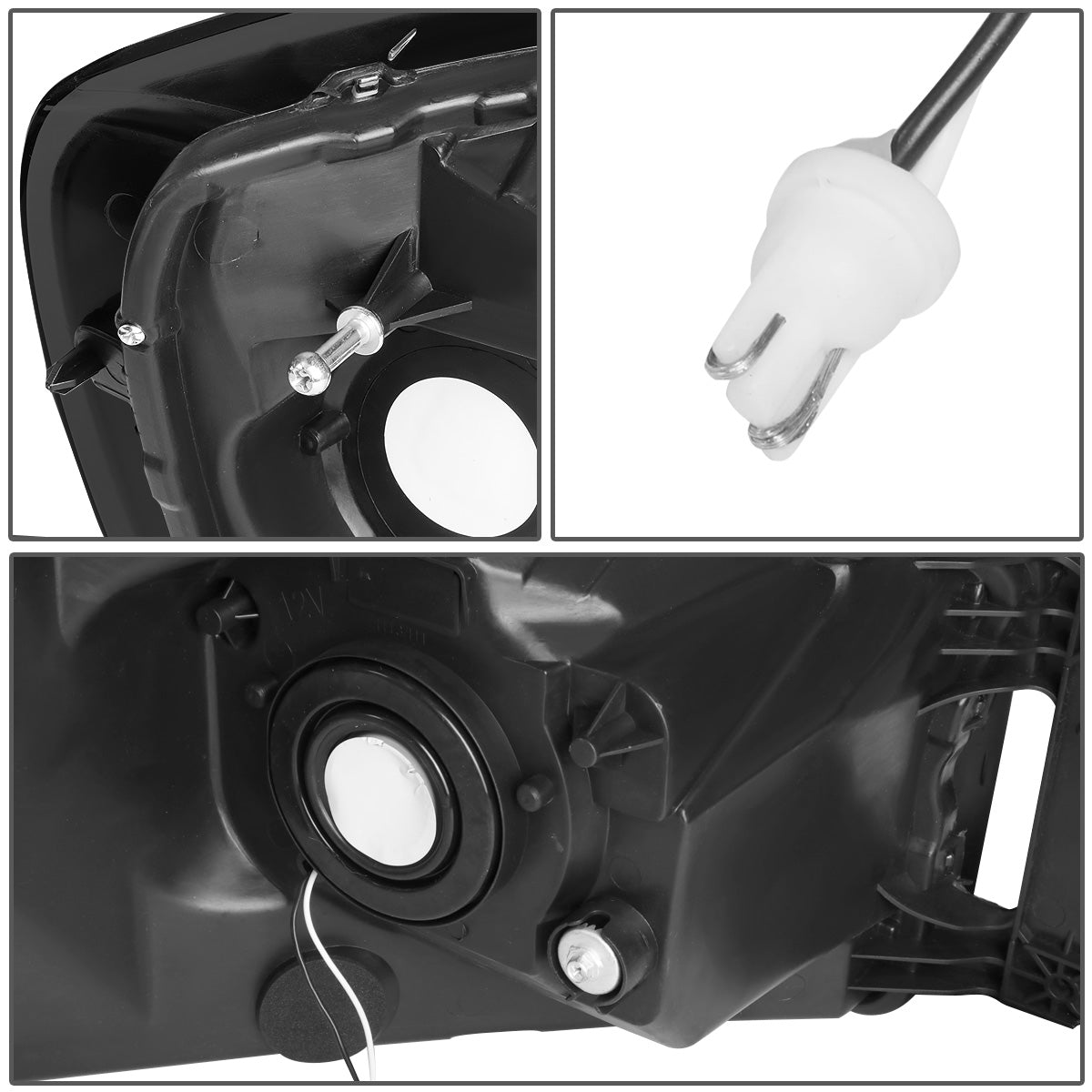 FAROS 06-08 DODGE RAM 1500 / 06-09 DODGE RAM 2500 , 3500 - FITS MODELS WITH HALOGEN HEADLAMPS ONLY - LED DRL - BLACK HOUSING / SMOKE LENS / CLEAR CORNER - H13 LOW BEAM / H13 HIGH BEAM