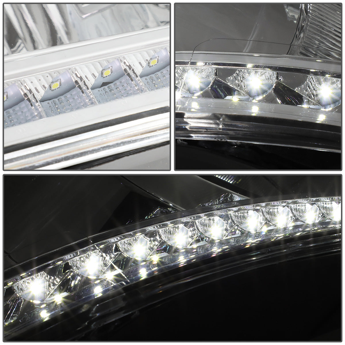 FAROS 06-08 DODGE RAM 1500 / 06-09 DODGE RAM 2500 , 3500 - FITS MODELS WITH HALOGEN HEADLAMPS ONLY - LED DRL - CHROME HOUSING / CLEAR CORNER - H13 LOW BEAM / H13 HIGH BEAM