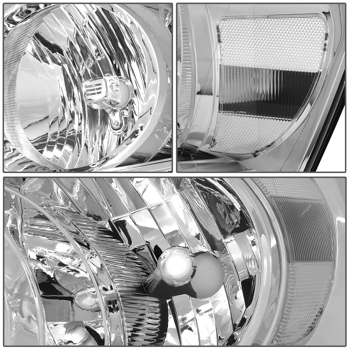 FAROS 06-08 DODGE RAM 1500 / 06-09 DODGE RAM 2500 , 3500 - FITS MODELS WITH HALOGEN HEADLAMPS ONLY - LED DRL - CHROME HOUSING / CLEAR CORNER - H13 LOW BEAM / H13 HIGH BEAM