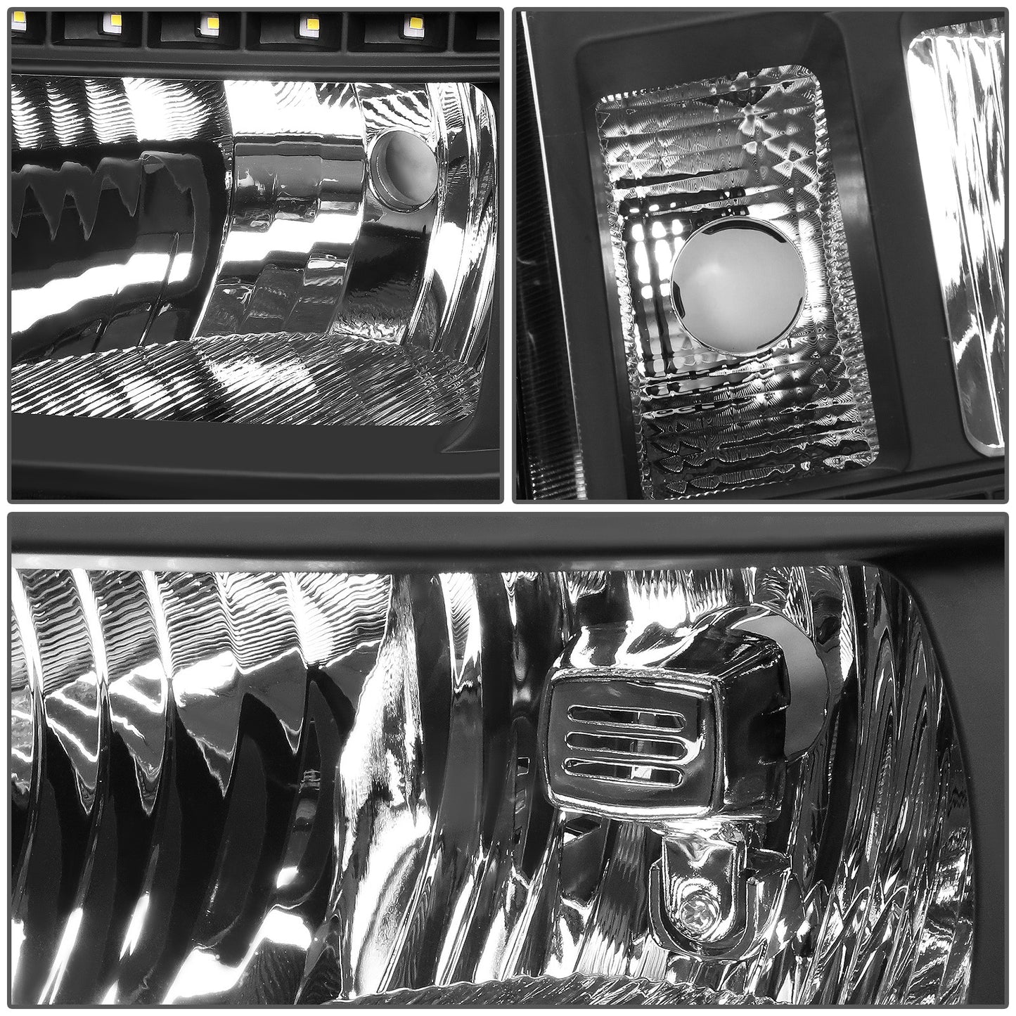 FAROS 07-13 GMC SIERRA 1500 / 07-14 GMC SIERRA 2500, 3500 - DOES NOT FIT 2007 CLASSIC STYLES - LED DRL STRIP - BLACK HOUSING / AMBER CORNER