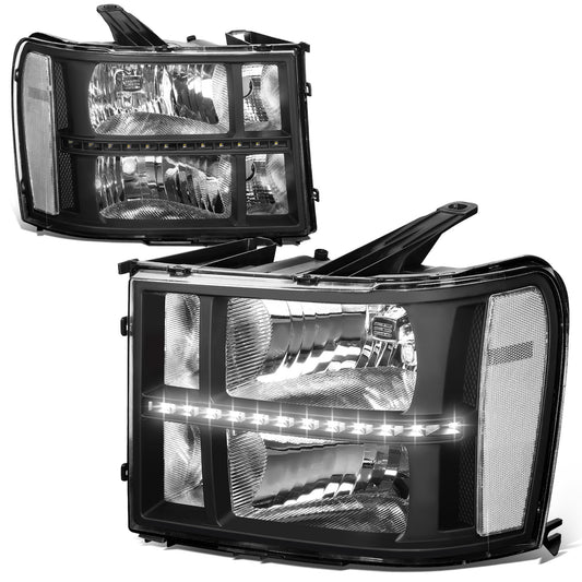 FAROS 07-13 GMC SIERRA 1500 / 07-14 GMC SIERRA 2500, 3500 - DOES NOT FIT 2007 CLASSIC STYLES - LED DRL STRIP - BLACK HOUSING / CLEAR CORNER