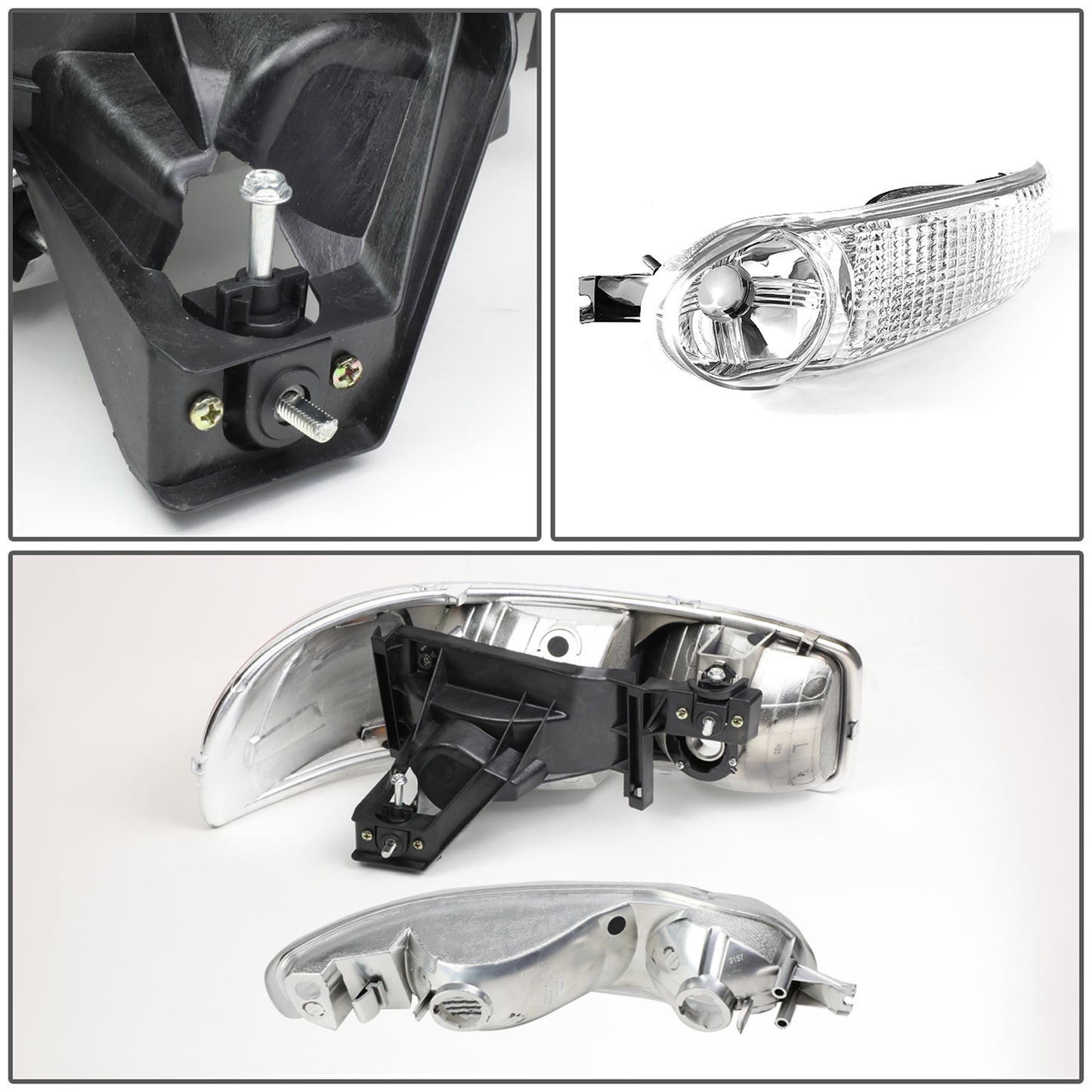 FAROS 01-07 GMC SIERRA/YUKON DENALI - 4PC - OEM STYLE - CHROME HOUSING - 9006 LOW BEAM / 9005 HIGH BEAM