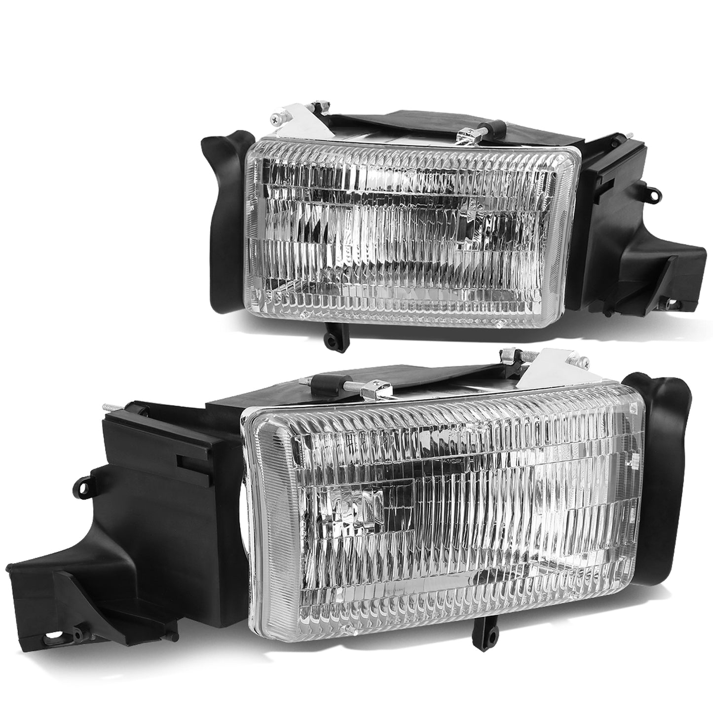 FAROS 94-02 DODGE RAM 2500 , 3500 / 94-01 RAM 1500 2/4-DOOR - DOES NOT FIT SPORT MODELS - 2PC - OEM STYLE - CHROME HOUSING - 9004 LOW BEAM / HIGH BEAM