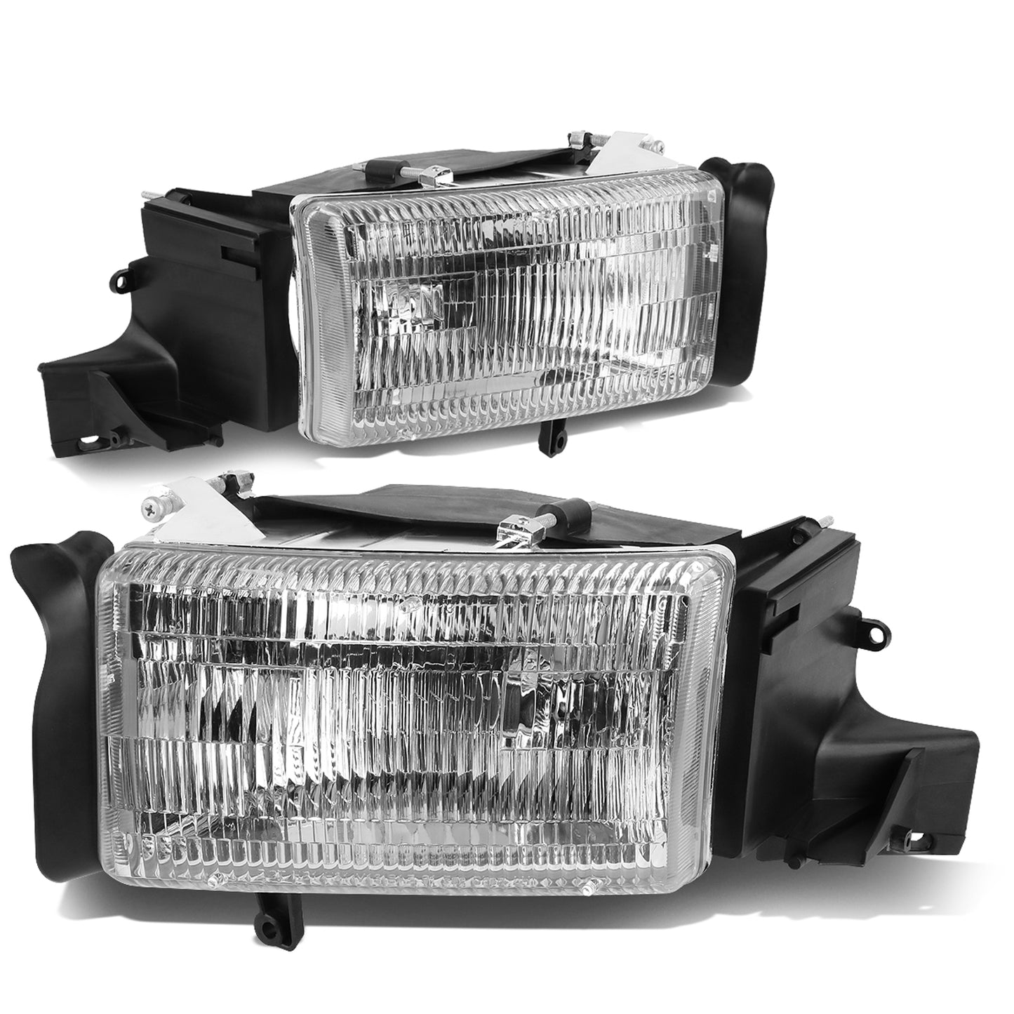 FAROS 94-02 DODGE RAM 2500 , 3500 / 94-01 RAM 1500 2/4-DOOR - DOES NOT FIT SPORT MODELS - 2PC - OEM STYLE - CHROME HOUSING - 9004 LOW BEAM / HIGH BEAM
