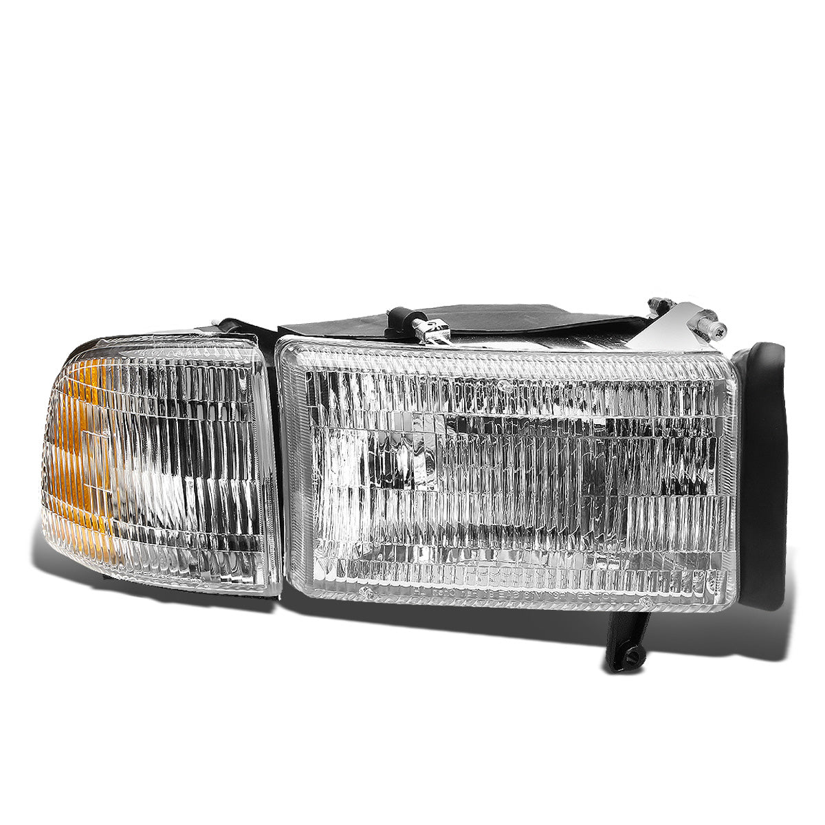 FAROS 94-02 DODGE RAM 2500 , 3500 / 94-01 RAM 1500 2/4-DOOR - DOES NOT FIT SPORT MODEL AND RAM VAN MODELS - RIGHT - OEM STYLE - CHROME HOUSING / AMBER CORNER - 9004 LOW BEAM / HIGH BEAM