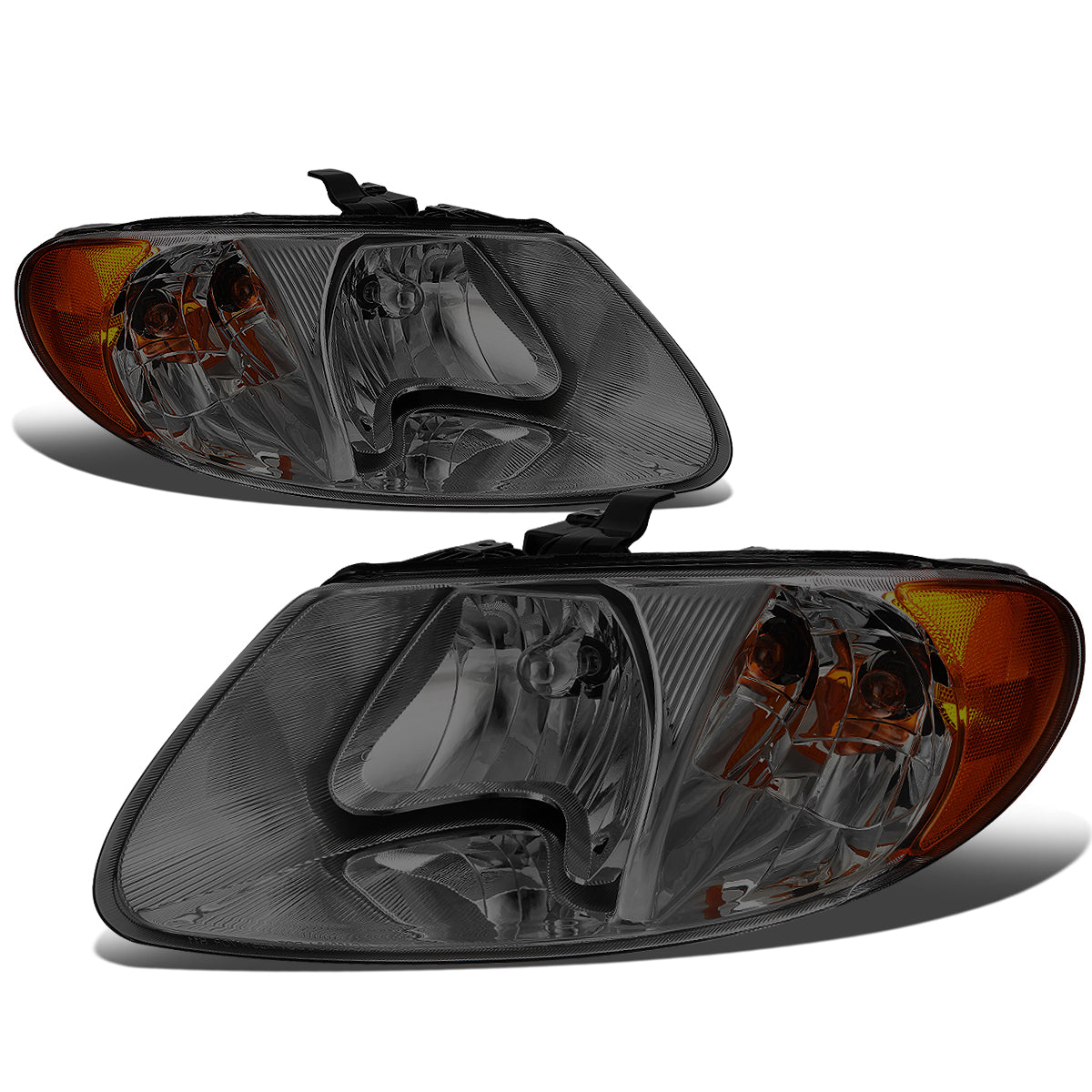 FAROS 01-07 CHRYSLER TOWN & COUNTRY, DODGE CARAVAN, GRAND CARAVAN / 01-03 CHRYSLER VOYAGER - FITS MODELS WITH 113 WHEEL BASE ONLY - LED - 9007 LOW BEAM / HIGH BEAM - SMOKE HOUSING / AMBER CORNER
