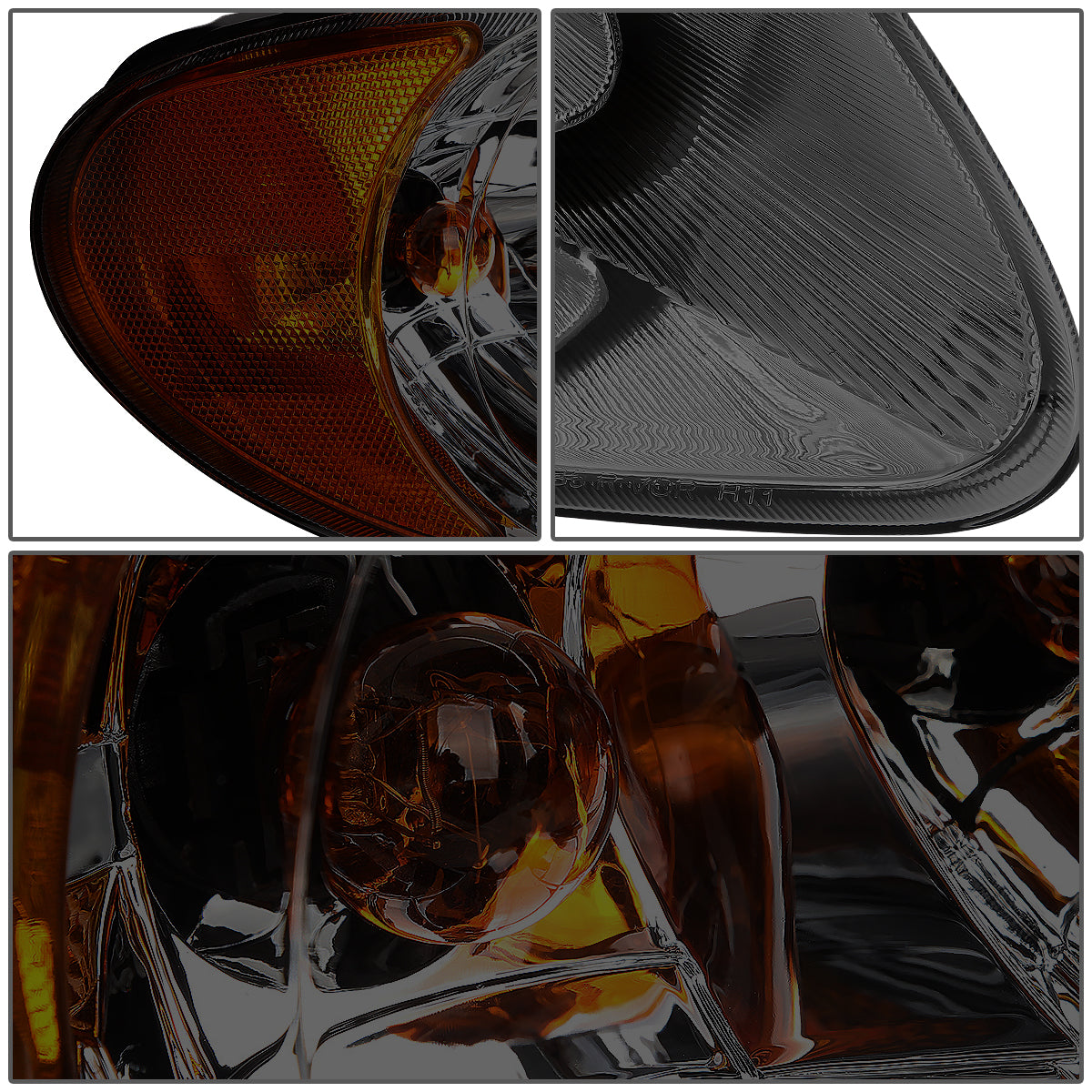 FAROS 01-07 CHRYSLER TOWN & COUNTRY, DODGE CARAVAN, GRAND CARAVAN / 01-03 CHRYSLER VOYAGER - FITS MODELS WITH 113 WHEEL BASE ONLY - LED - 9007 LOW BEAM / HIGH BEAM - SMOKE HOUSING / AMBER CORNER