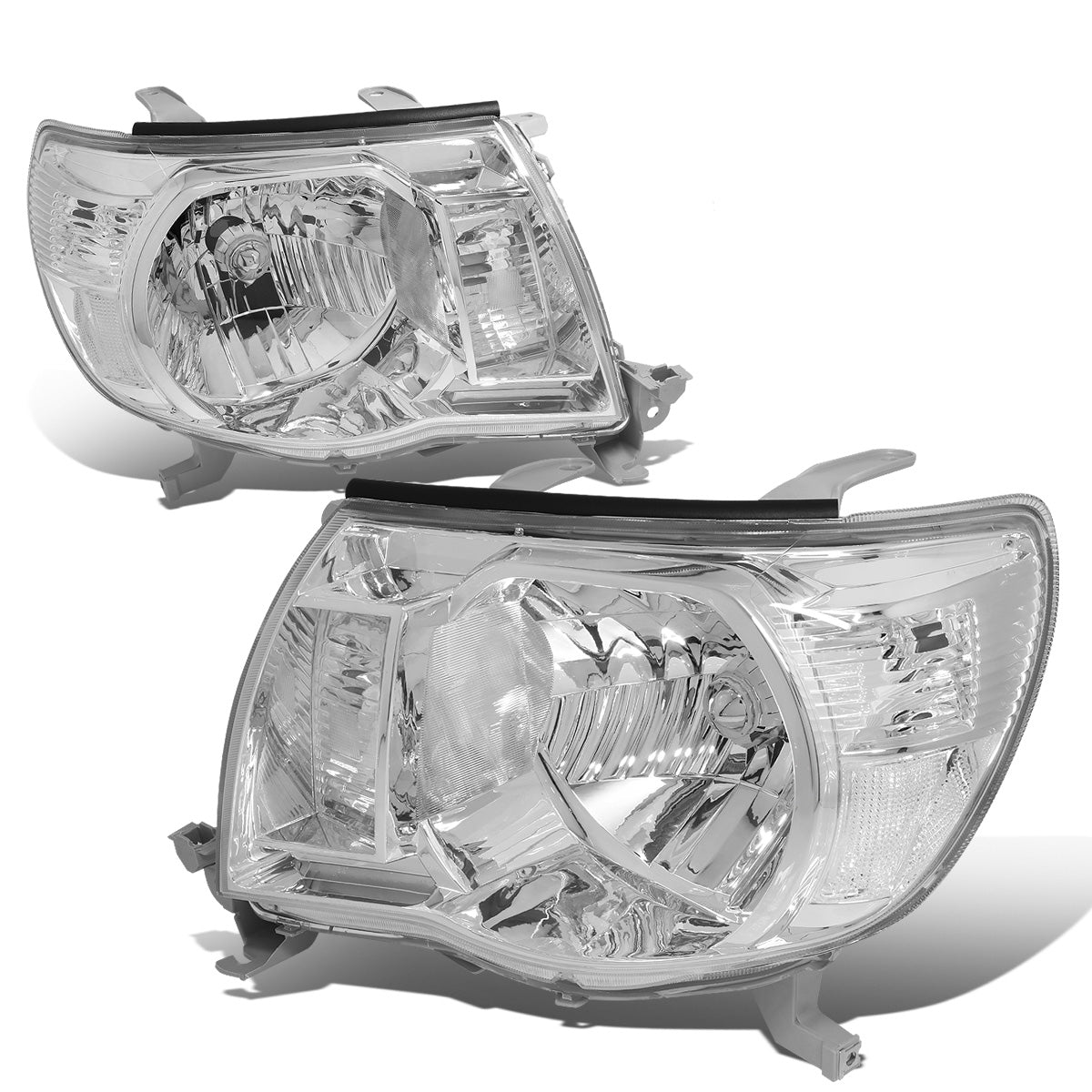 FAROS 05-11 TOYOTA TACOMA 2/4-DOOR - CHROME HOUSING / CLEAR CORNER - H4 LOW BEAM / HIGH BEAM