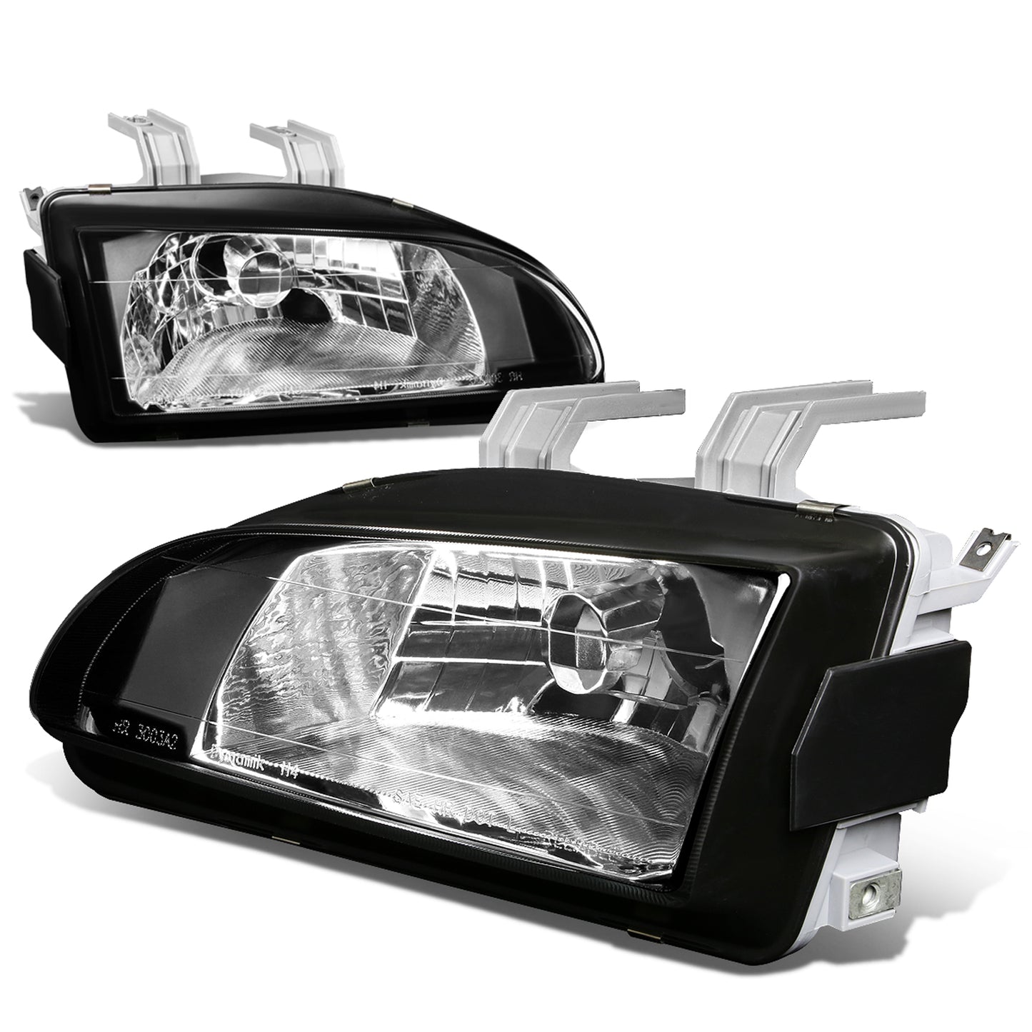 FAROS 92-95 HONDA CIVIC 2/3/4-DOOR - 2PC - BLACK HOUSING  - H4 LOW BEAM / HIGH BEAM