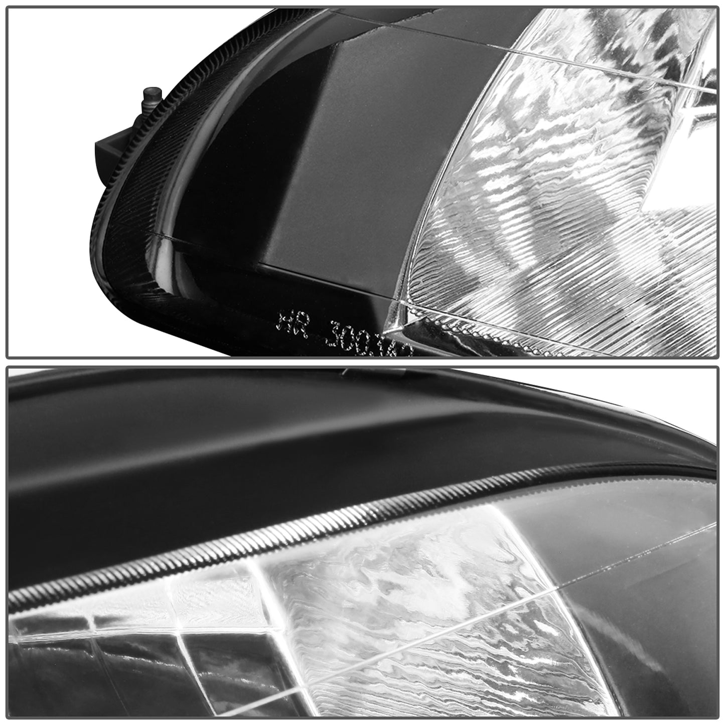 FAROS 92-95 HONDA CIVIC 2/3/4-DOOR - 2PC - BLACK HOUSING  - H4 LOW BEAM / HIGH BEAM