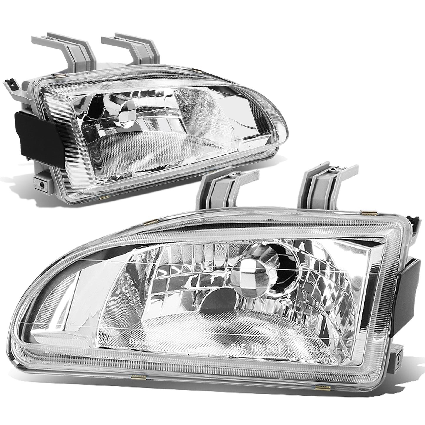 FAROS 92-95 HONDA CIVIC 2/3/4-DOOR - 2PC - CHROME HOUSING - H4 LOW BEAM / HIGH BEAM