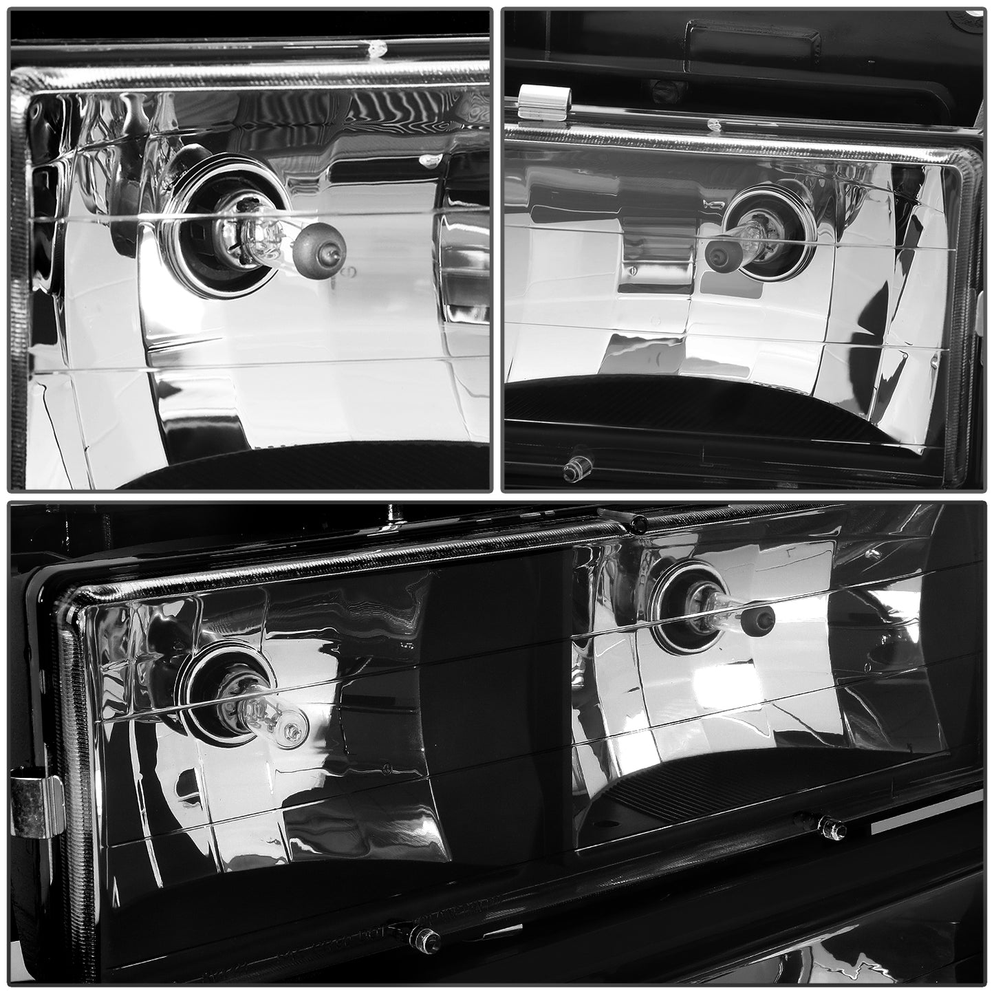 FAROS 94-98 CHEVY C10 2/4-DOOR - 8PC - BLACK HOUSING / AMBER CORNER - 9006 LOW BEAM / 9005 HIGH BEAM