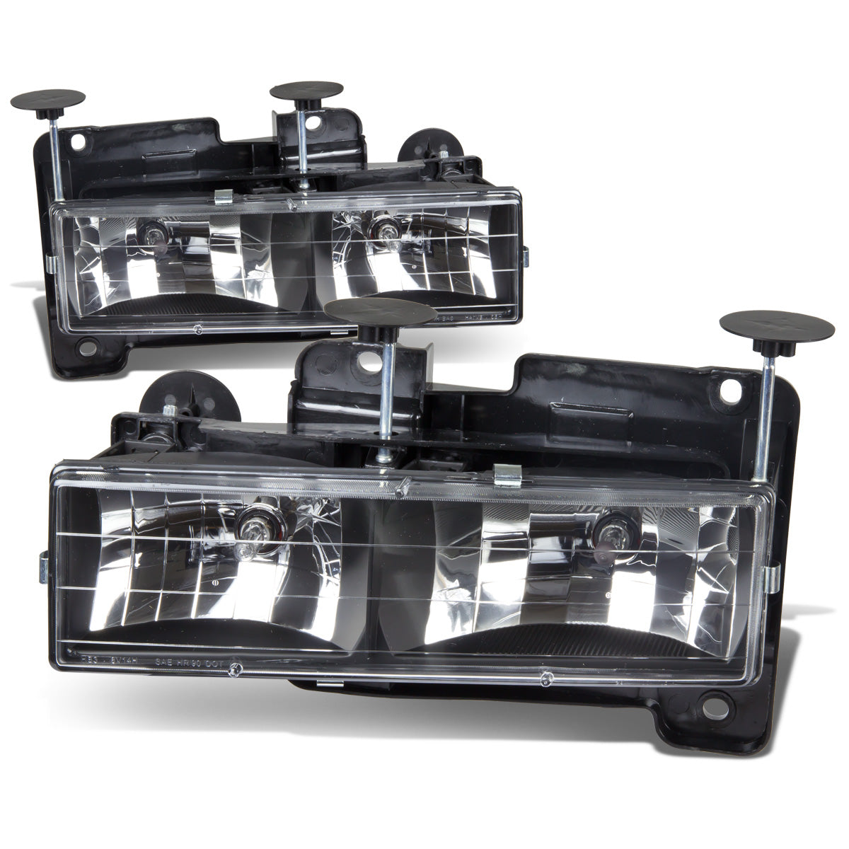 FAROS 88-98 CHEVY C10 2/4-DOOR - 2PC - BLACK HOUSING - 9006 LOW BEAM / 9005 HIGH BEAM