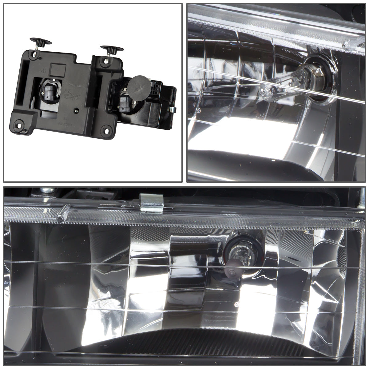 FAROS 88-98 CHEVY C10 2/4-DOOR - 2PC - BLACK HOUSING - 9006 LOW BEAM / 9005 HIGH BEAM