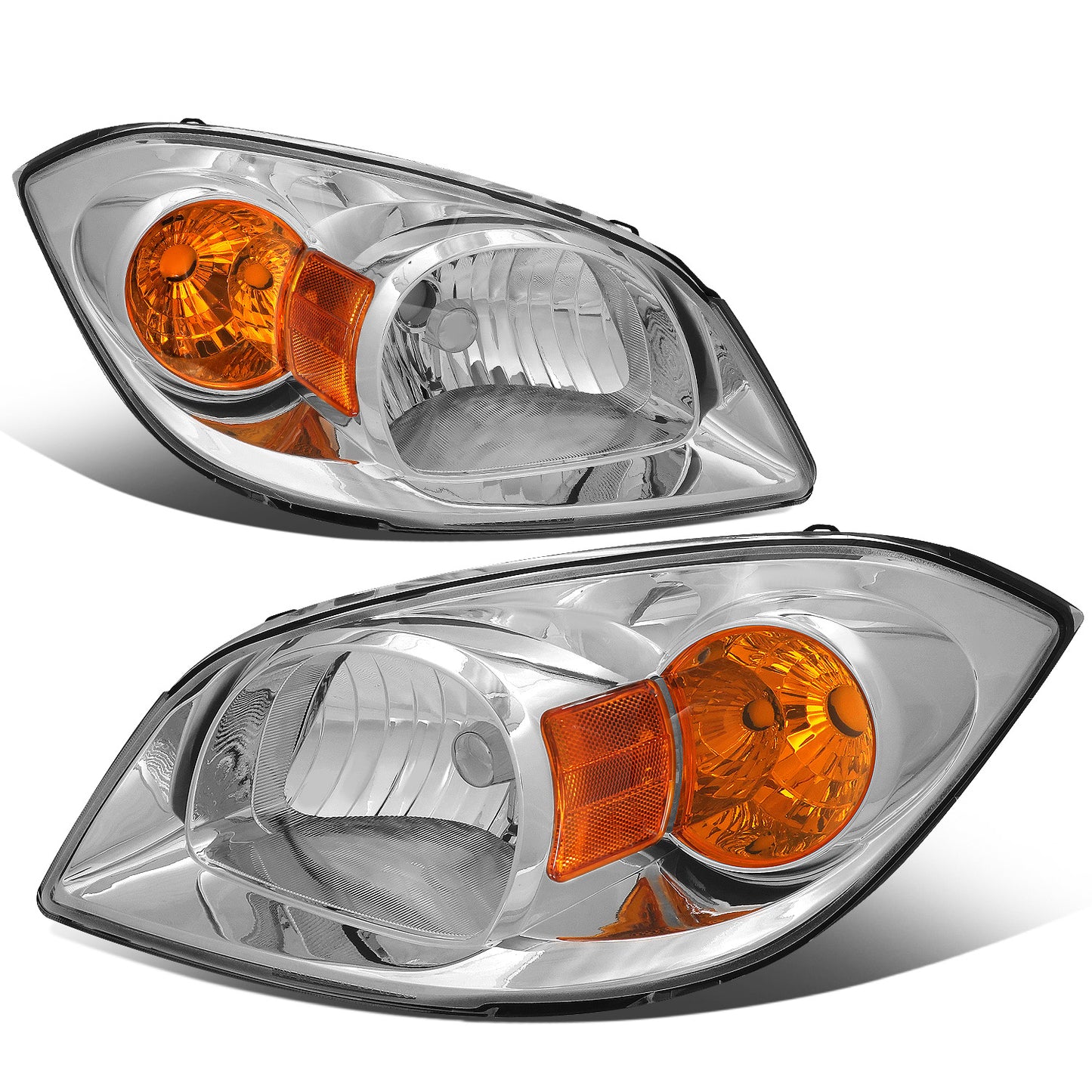 FAROS 05-10 CHEVROLET COBALT / 07-10 PONTIAC G5 / 05-06 PONTIAC PURSUIT - OE STYLE - CHROME HOUSING / AMBER CORNER - 9007 LOW BEAM / HIGH BEAM