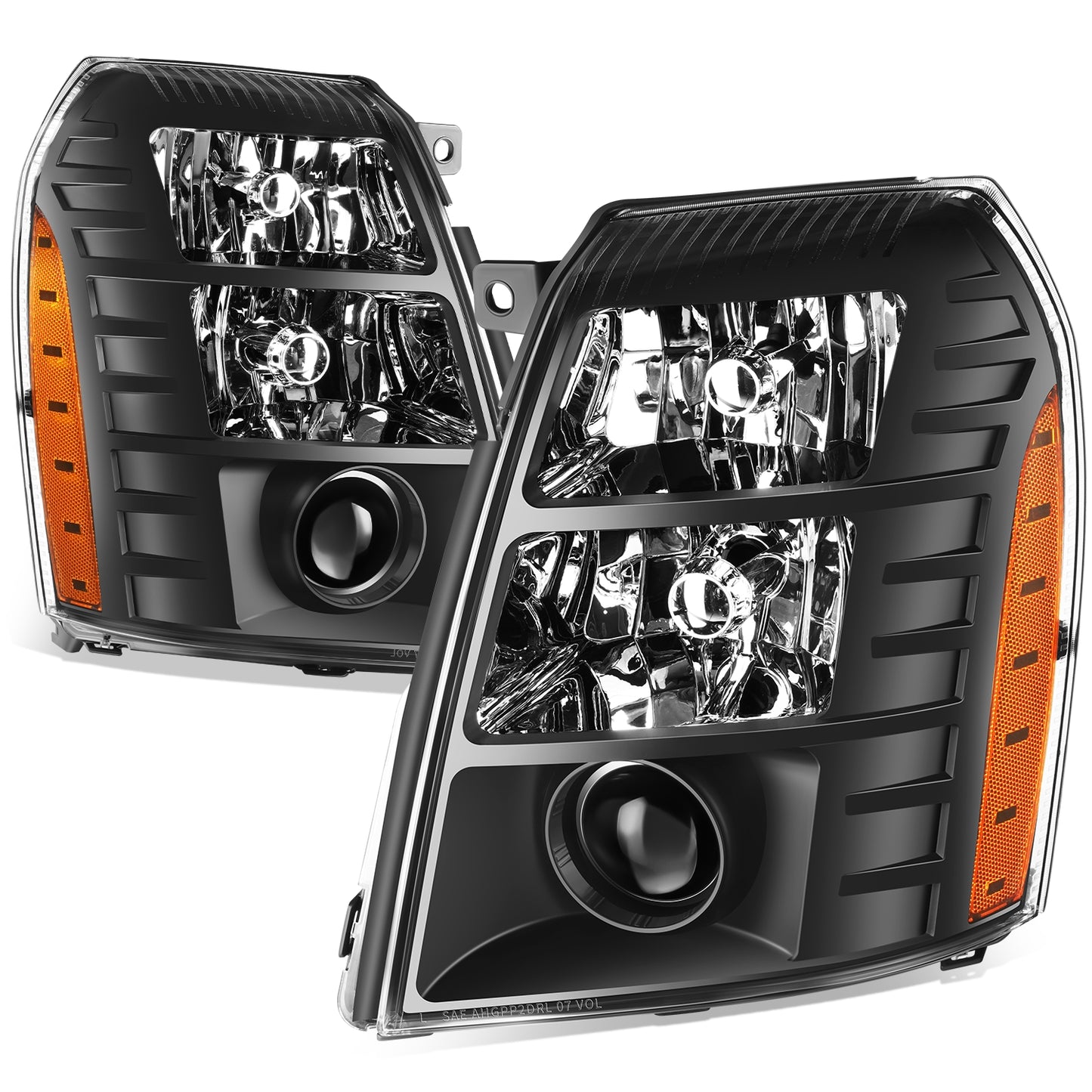 FAROS 07-14 CADILLAC ESCALADE / 07-14 CADILLAC ESCALADE ESV / 07-13 CADILLAC ESCALADE EXT - BLACK HOUSING / AMBER CORNER - D1S HIGH / LOW BEAM; 194 MARKER