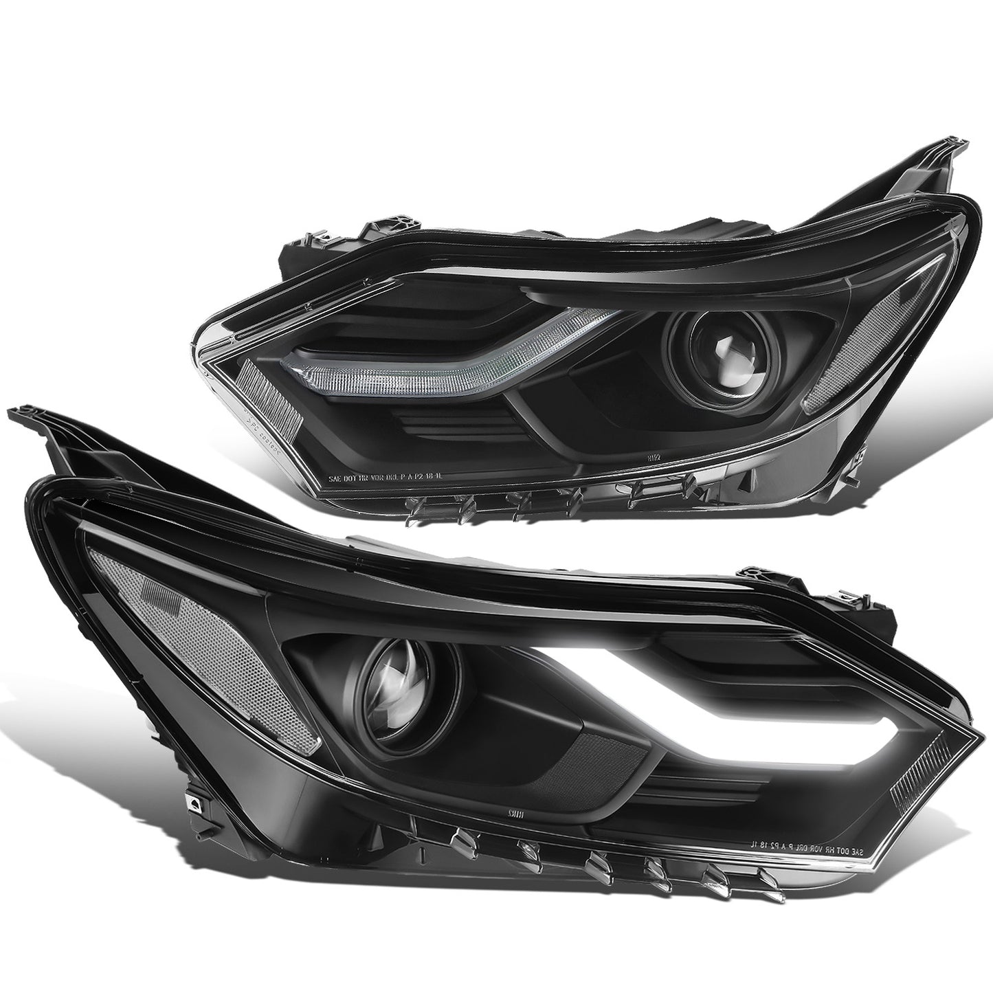 FAROS 18-21 CHEVROLET EQUINOX - ONLY FITS MODELS WITH FACTORY HALOGEN HEADLIGHTS - DOES NOT FIT HID XENON OR LED HEADLIGHT MODELS - PROJECTOR - LED DRL - BLACK HOUSING / CLEAR CORNER - 9012 H1R2 LOW BEAM / HIGH BEAM