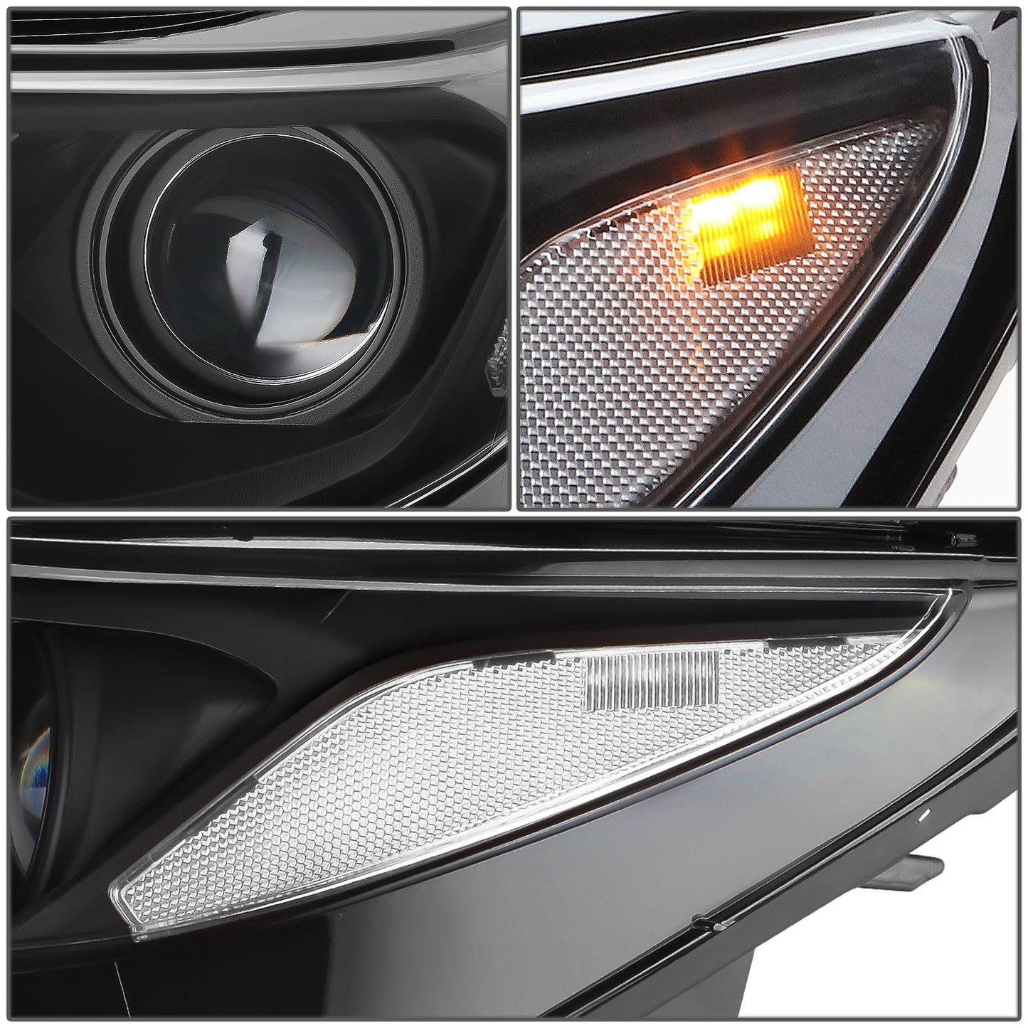 FAROS 18-21 CHEVROLET EQUINOX - ONLY FITS MODELS WITH FACTORY HALOGEN HEADLIGHTS - DOES NOT FIT HID XENON OR LED HEADLIGHT MODELS - PROJECTOR - LED DRL - BLACK HOUSING / CLEAR CORNER - 9012 H1R2 LOW BEAM / HIGH BEAM