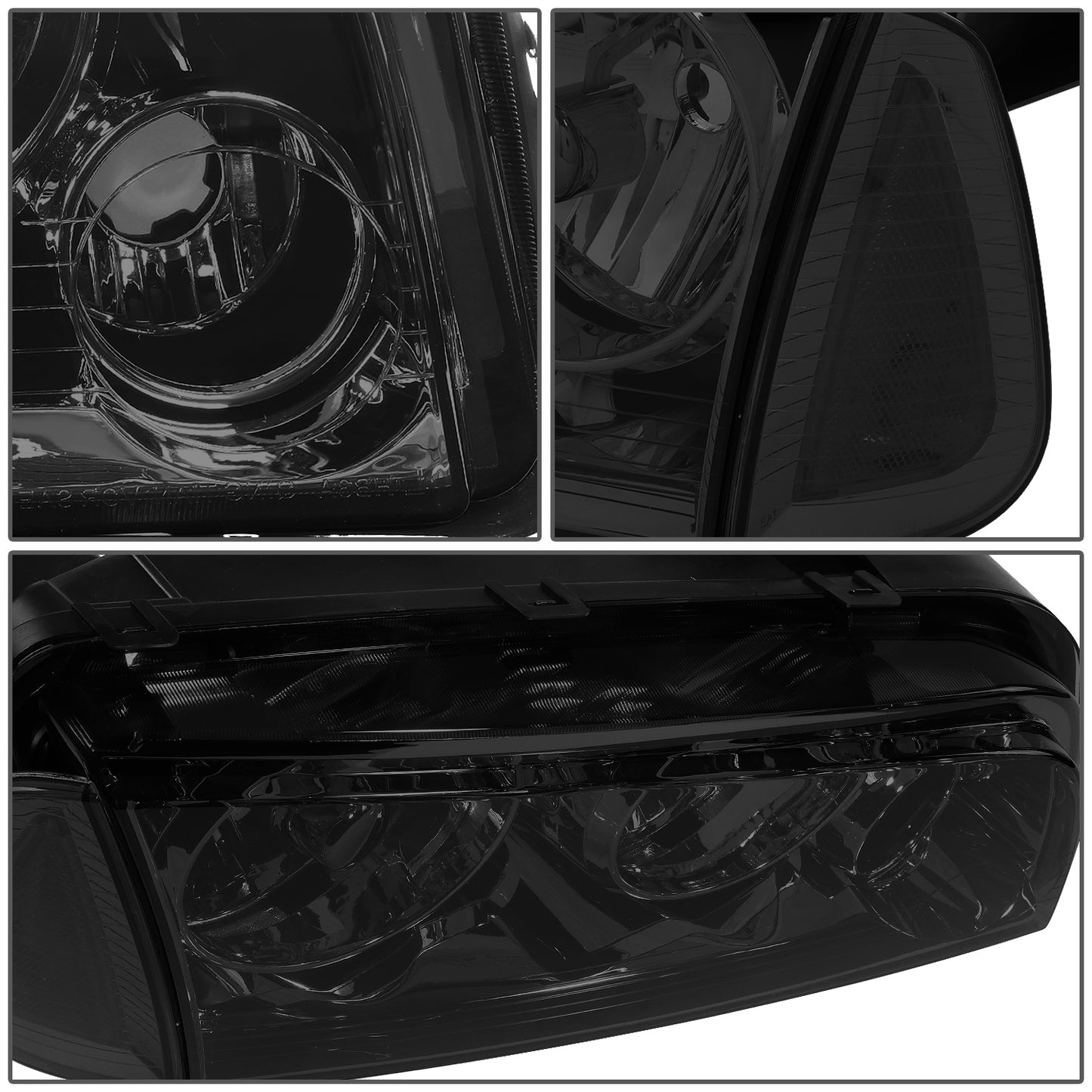 FAROS 06-10 DODGE CHARGER 4-DOOR - 4PC - SMOKE HOUSING / CLEAR CORNER - 9006 LOW BEAM / 9005 HIGH BEAM