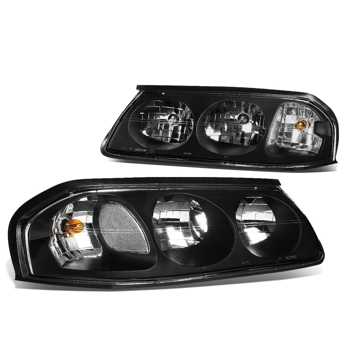 FAROS 00-05 CHEVY IMPALA 4-DOOR - BLACK HOUSING / CLEAR CORNER - 9006 LOW BEAM / 9005 HIGH BEAM
