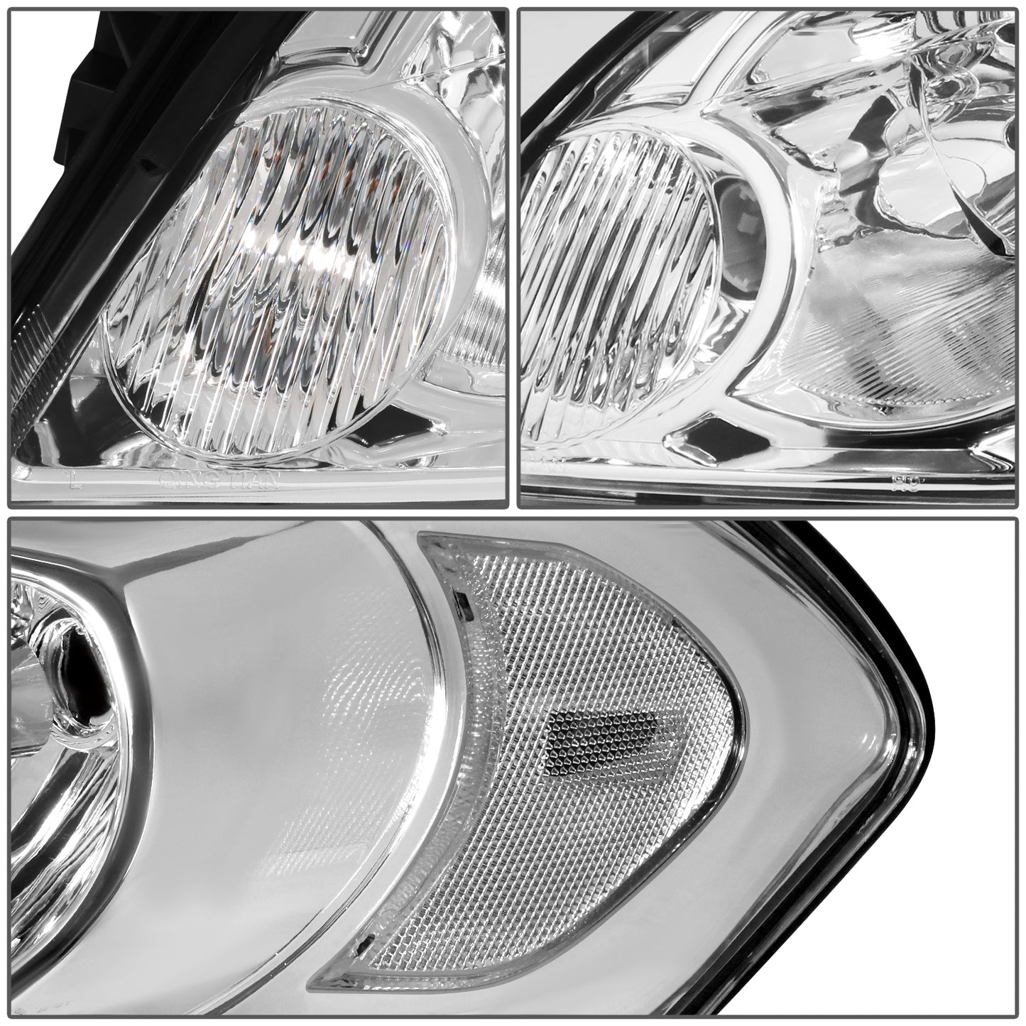 FAROS 06-13 CHEVY IMPALA / 14-16 CHEVY IMPALA LIMITED / 06-07 CHEVY MONTE CARLO 2/4-DOOR - CHROME HOUSING / CLEAR CORNER - H11 LOW BEAM / H9 HIGH BEAM