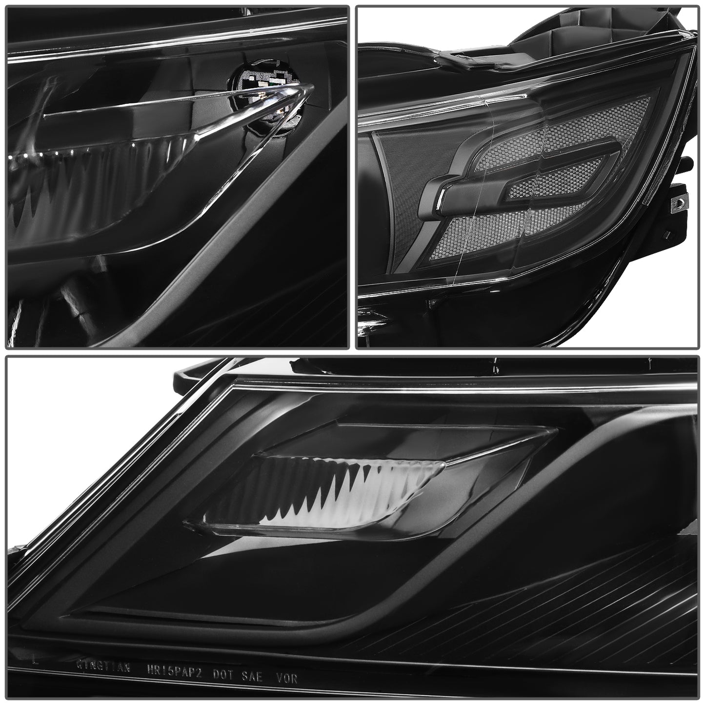 FAROS 15-19 CHEVROLET IMPALA - FITS HALOGEN HEADLIGHT MODELS ONLY - OEM - PROJECTOR - 9005 HIGH/LOW BEAM - BLACK HOUSING / CLEAR CORNER