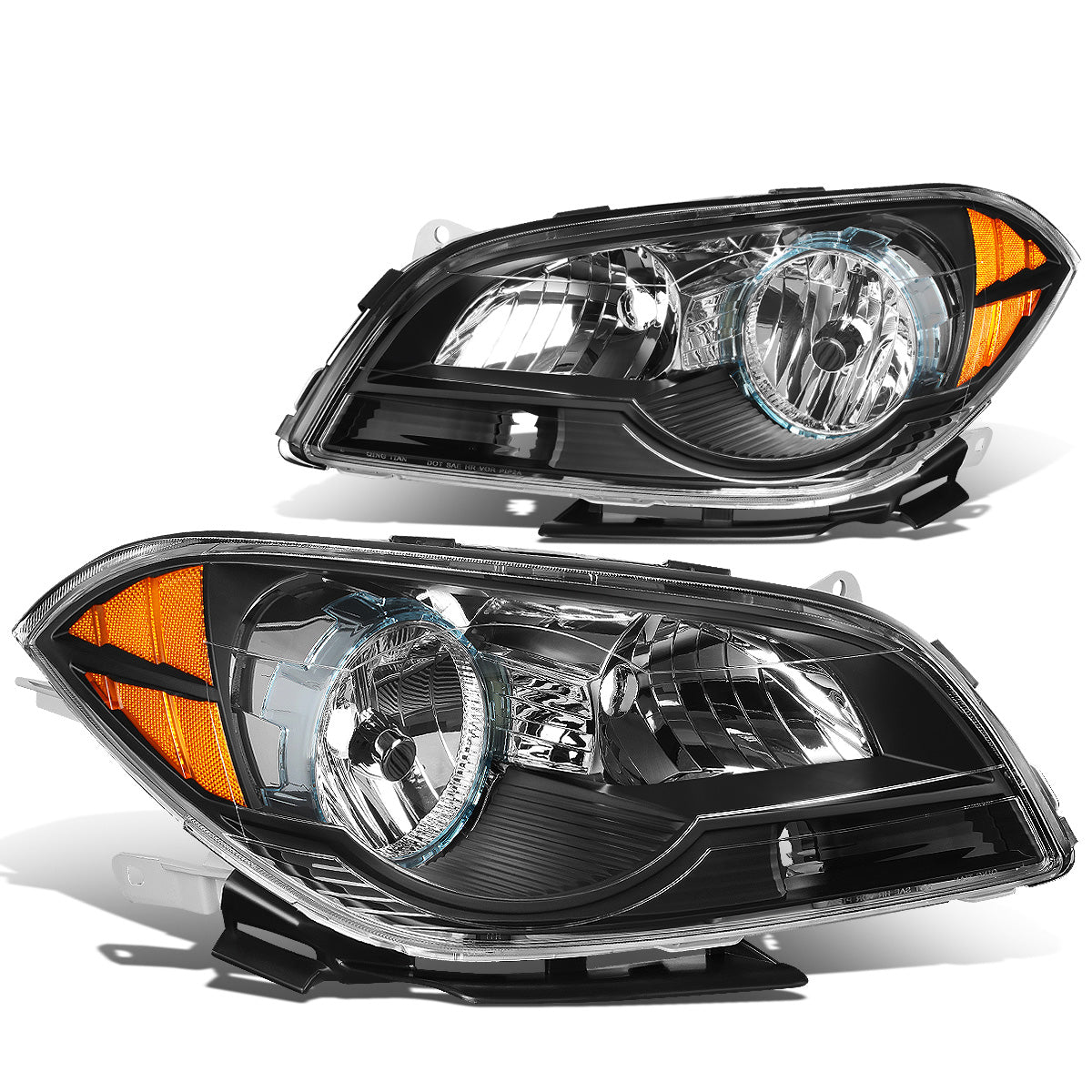 FAROS 08-12 CHEVROLET MALIBU - BLACK HOUSING / AMBER CORNER - H11 LOW BEAM / H9 HIGH BEAM