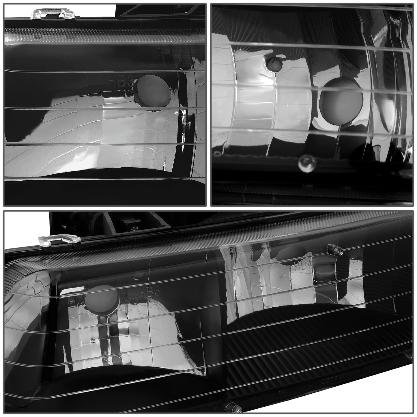 FAROS 99-02 CHEVY SILVERADO 1500 , 2500 / 00-06 CHEVY SUBURBAN 1500 , 2500 , TAHOE / 01-02 CHEVY SILVERADO 1500 HD , 2500 HD , 3500 HD 2/4-DOOR - 2PC - BLACK HOUSING - 9006 LOW BEAM / HIGH BEAM